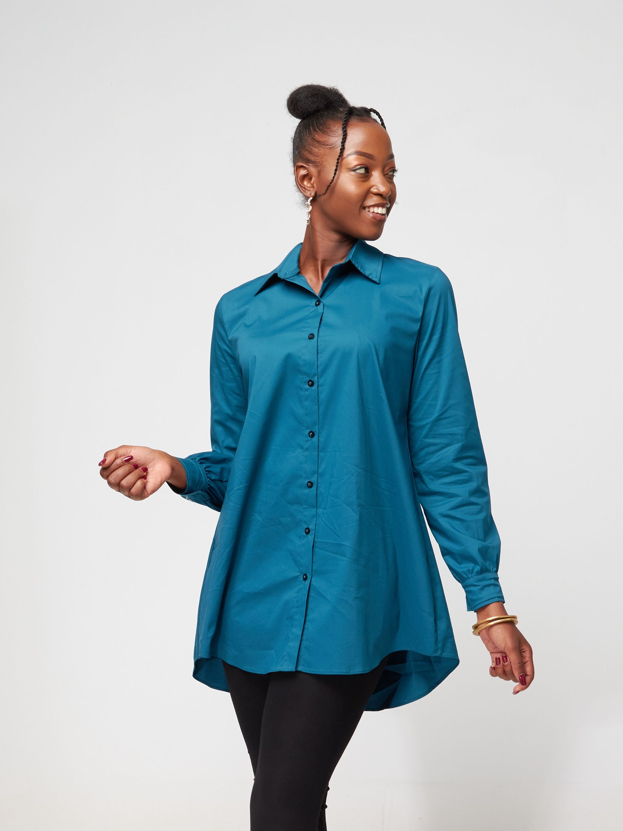 Safari Kaya Long Sleeve Collar Shirt - Teal