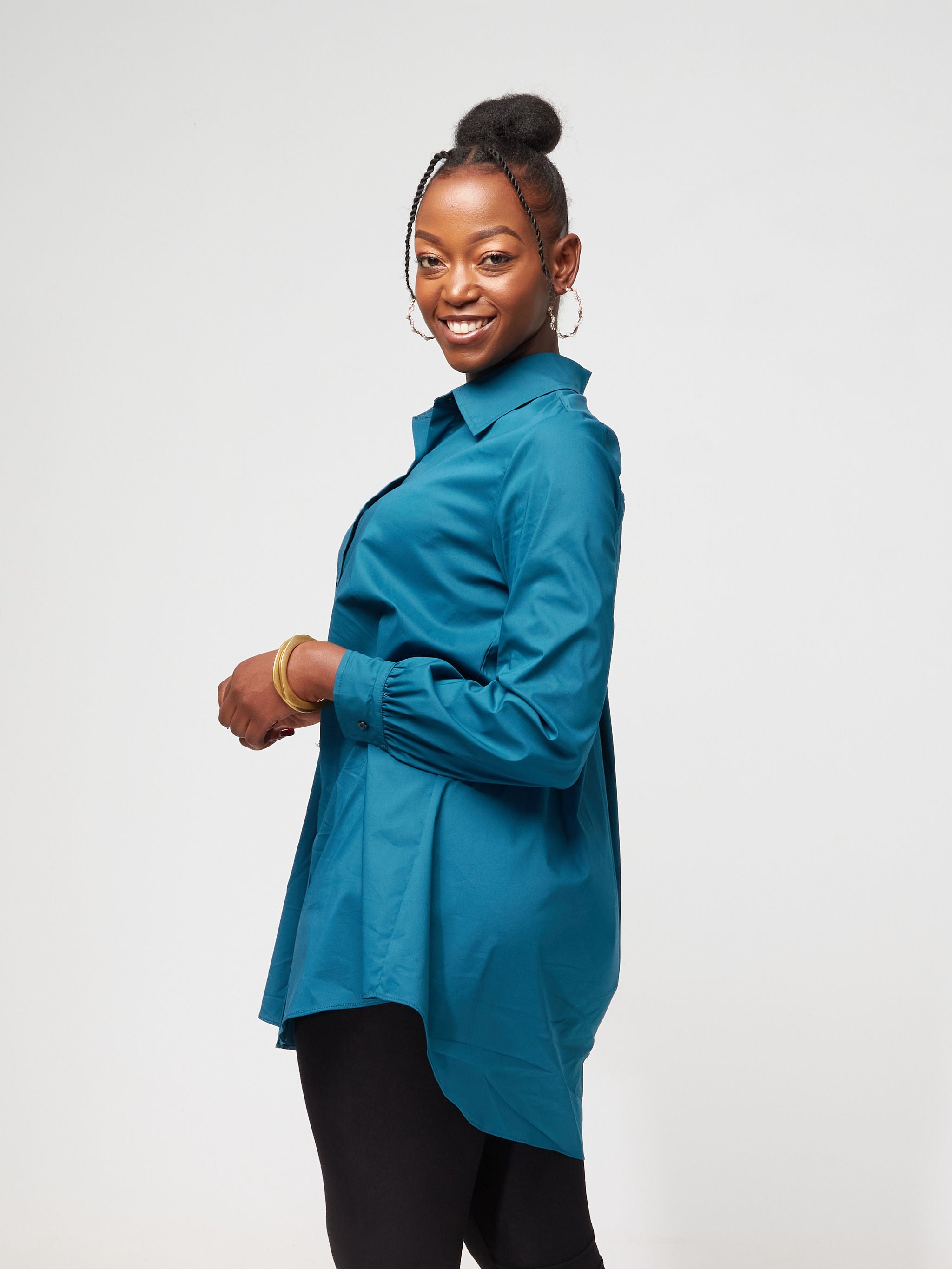 Safari Kaya Long Sleeve Collar Shirt - Teal