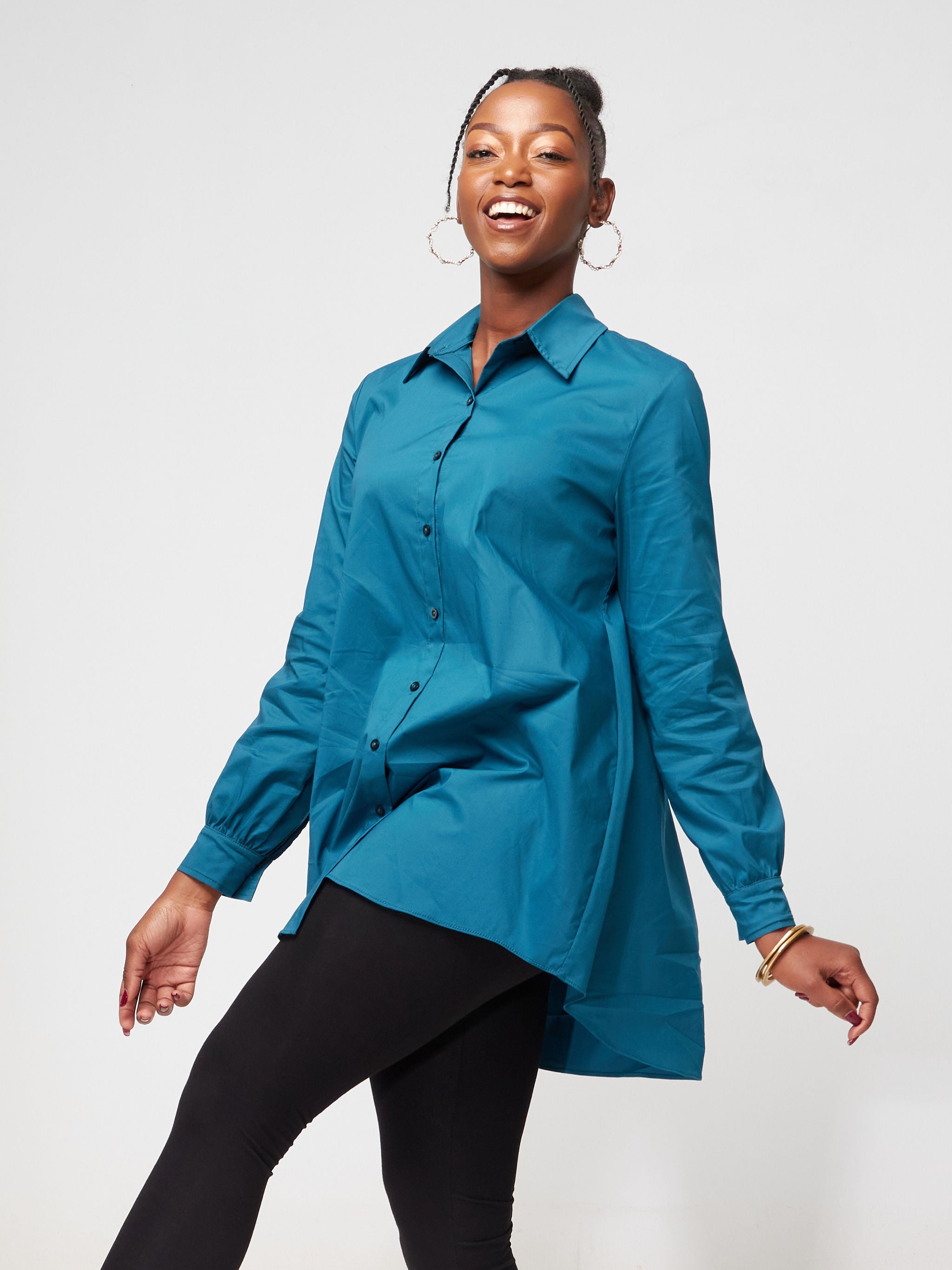 Safari Kaya Long Sleeve Collar Shirt - Teal