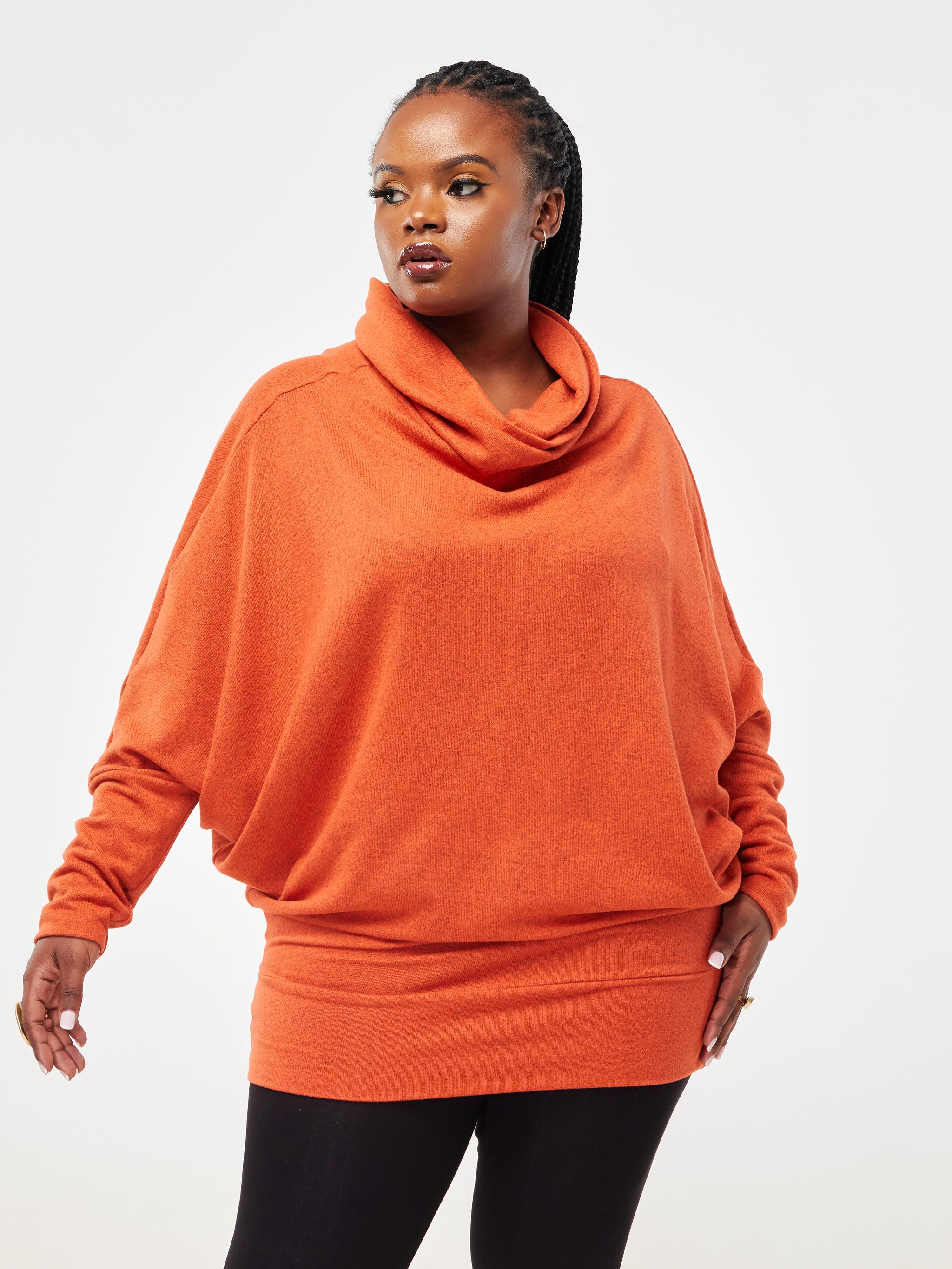 Vivo Basic Dolman Sweater - Rust