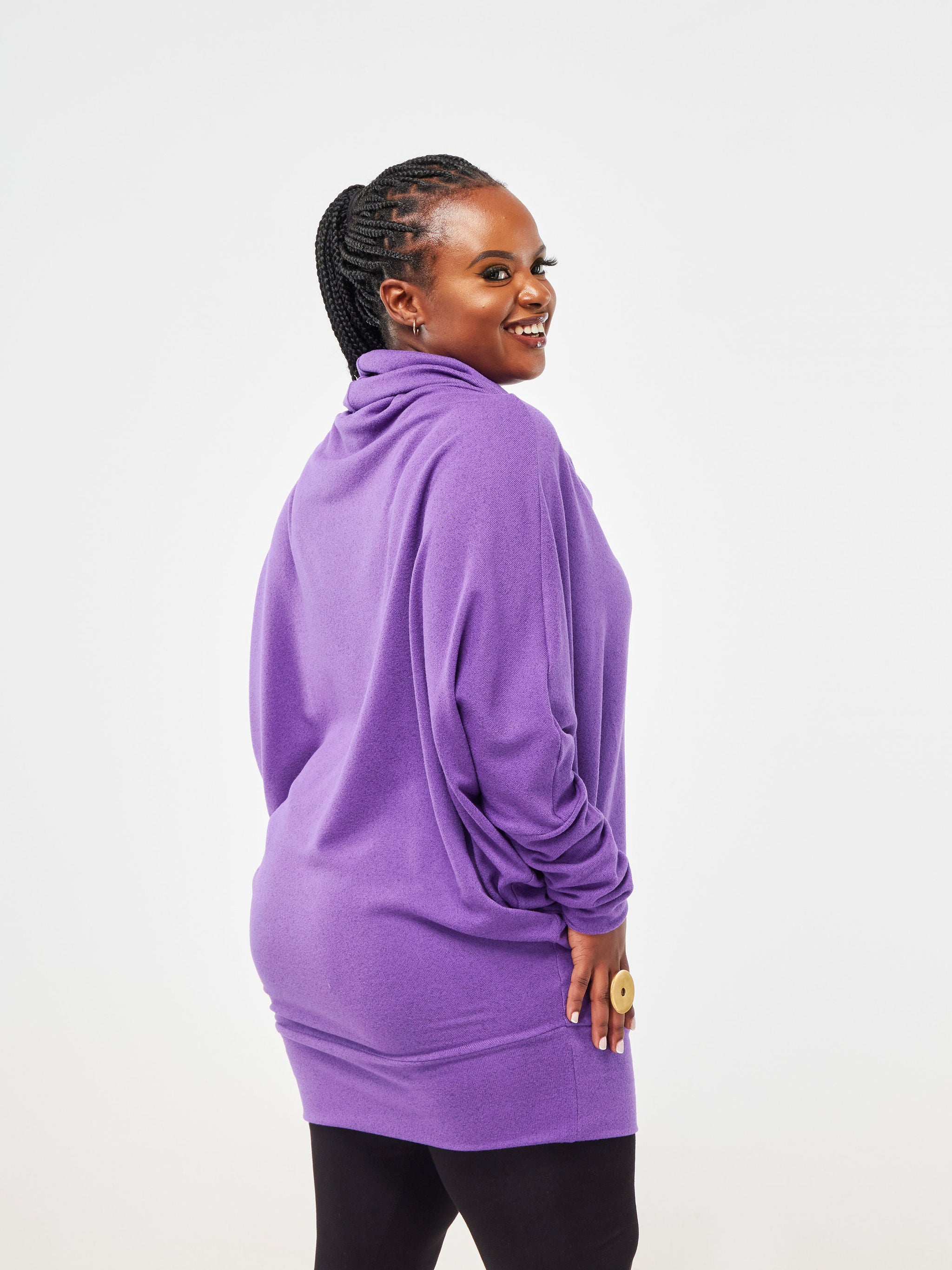 Vivo Basic Dolman Sweater - Purple