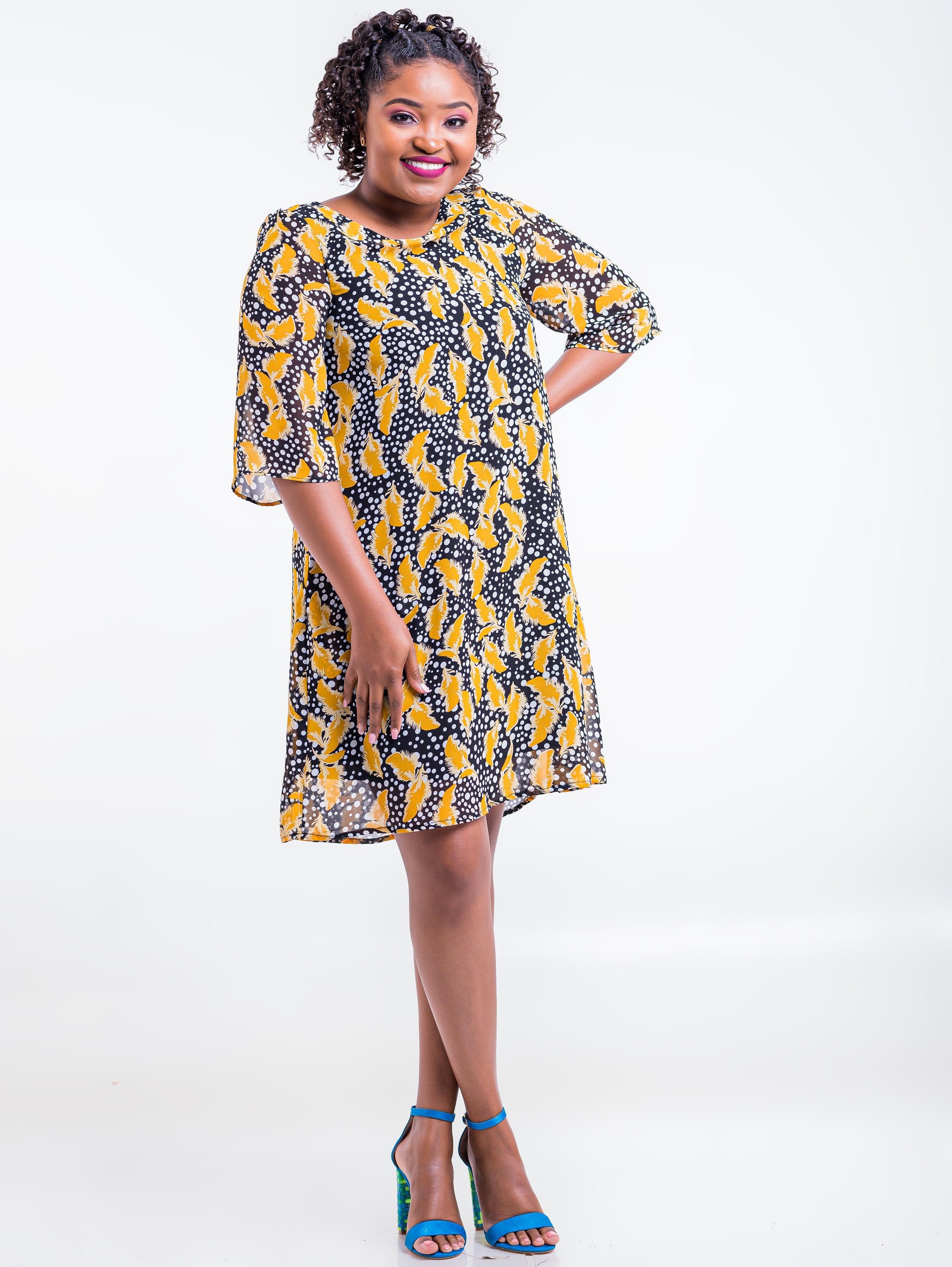 Vivo Ayo Tent Dress - Feather Polka - Shop Zetu