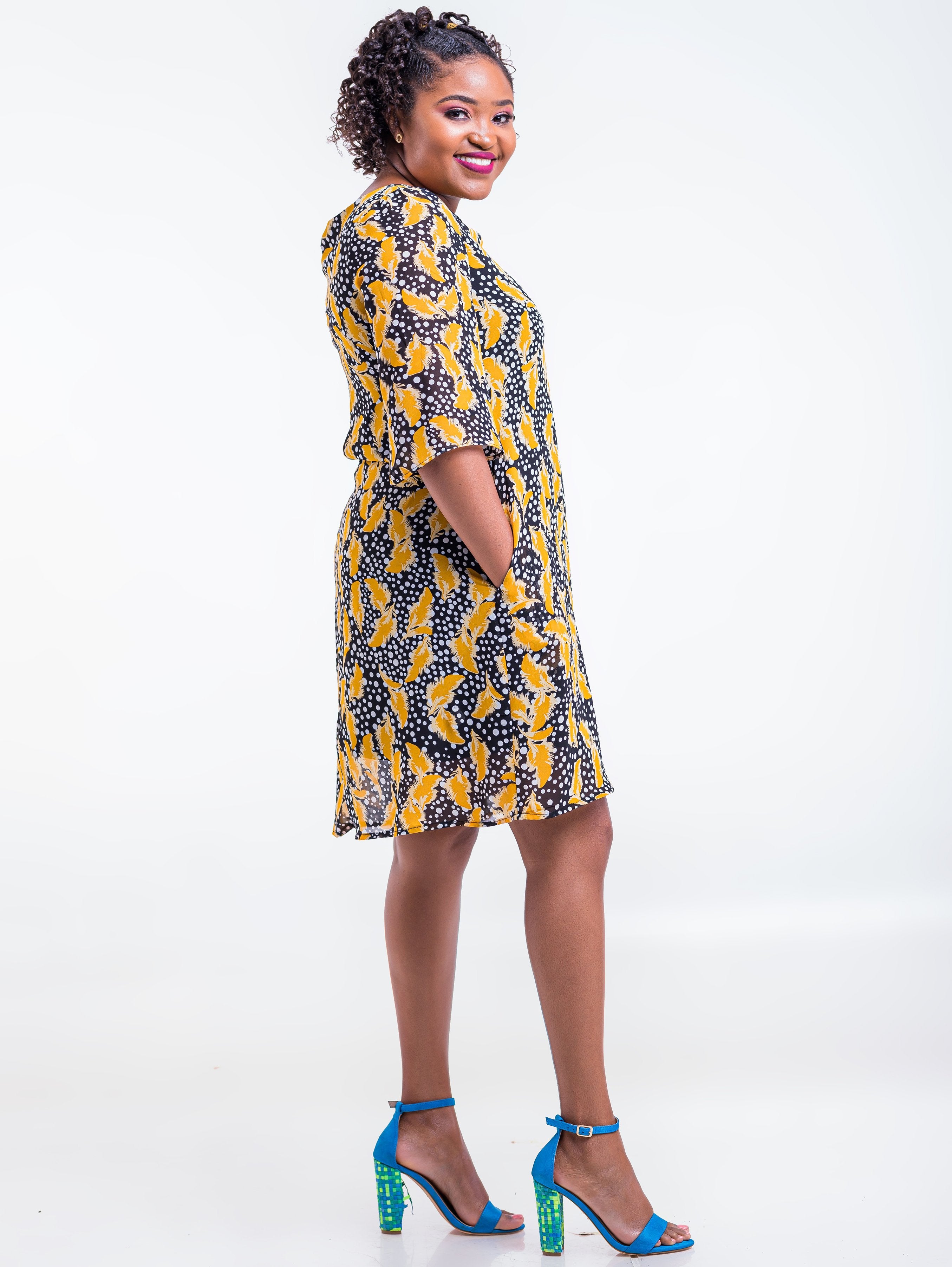 Vivo Ayo Tent Dress - Feather Polka - Shop Zetu