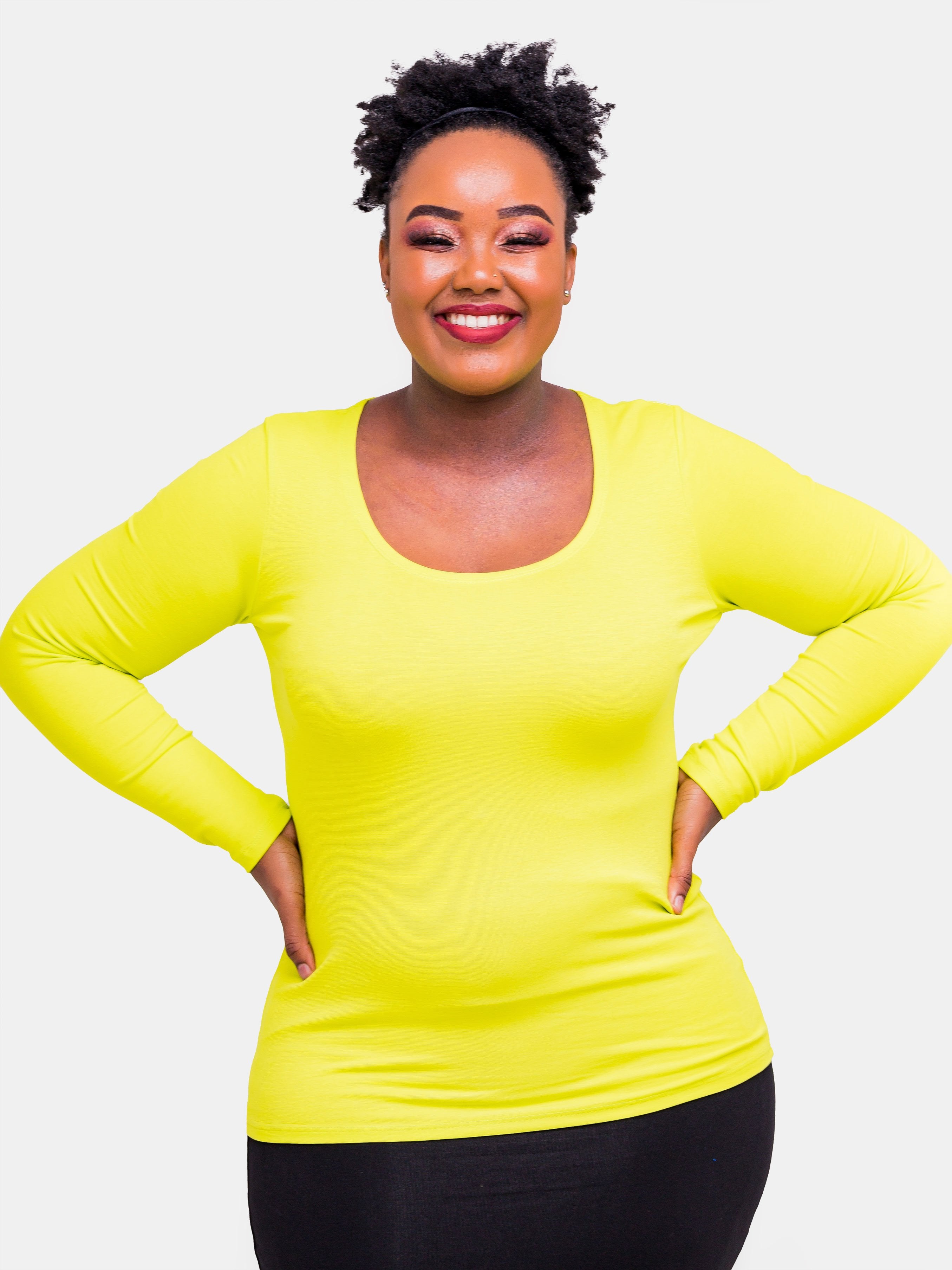 Vivo Tulia Long Sleeve Top - Lime Green - Shop Zetu