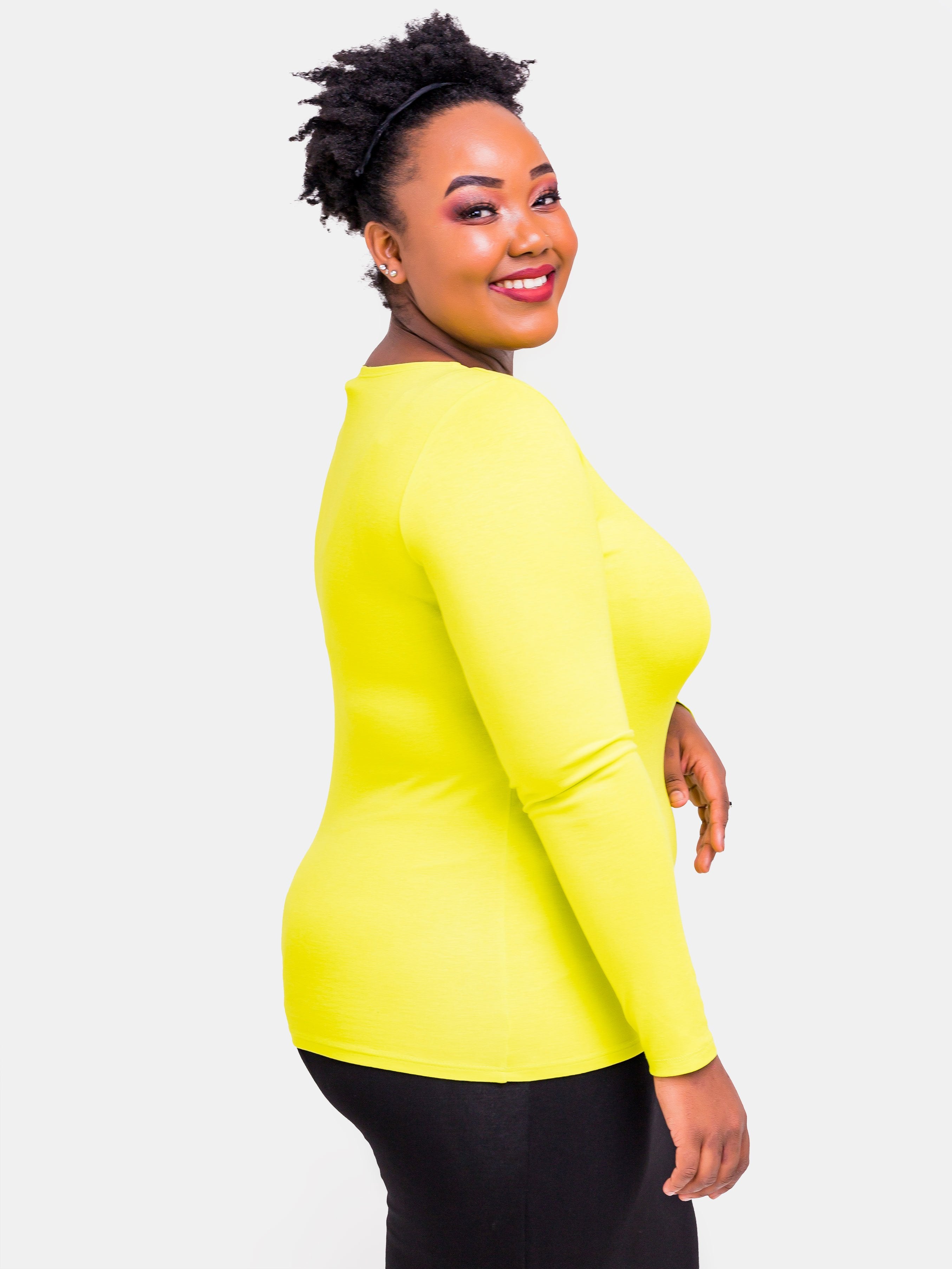 Vivo Tulia Long Sleeve Top - Lime Green - Shop Zetu