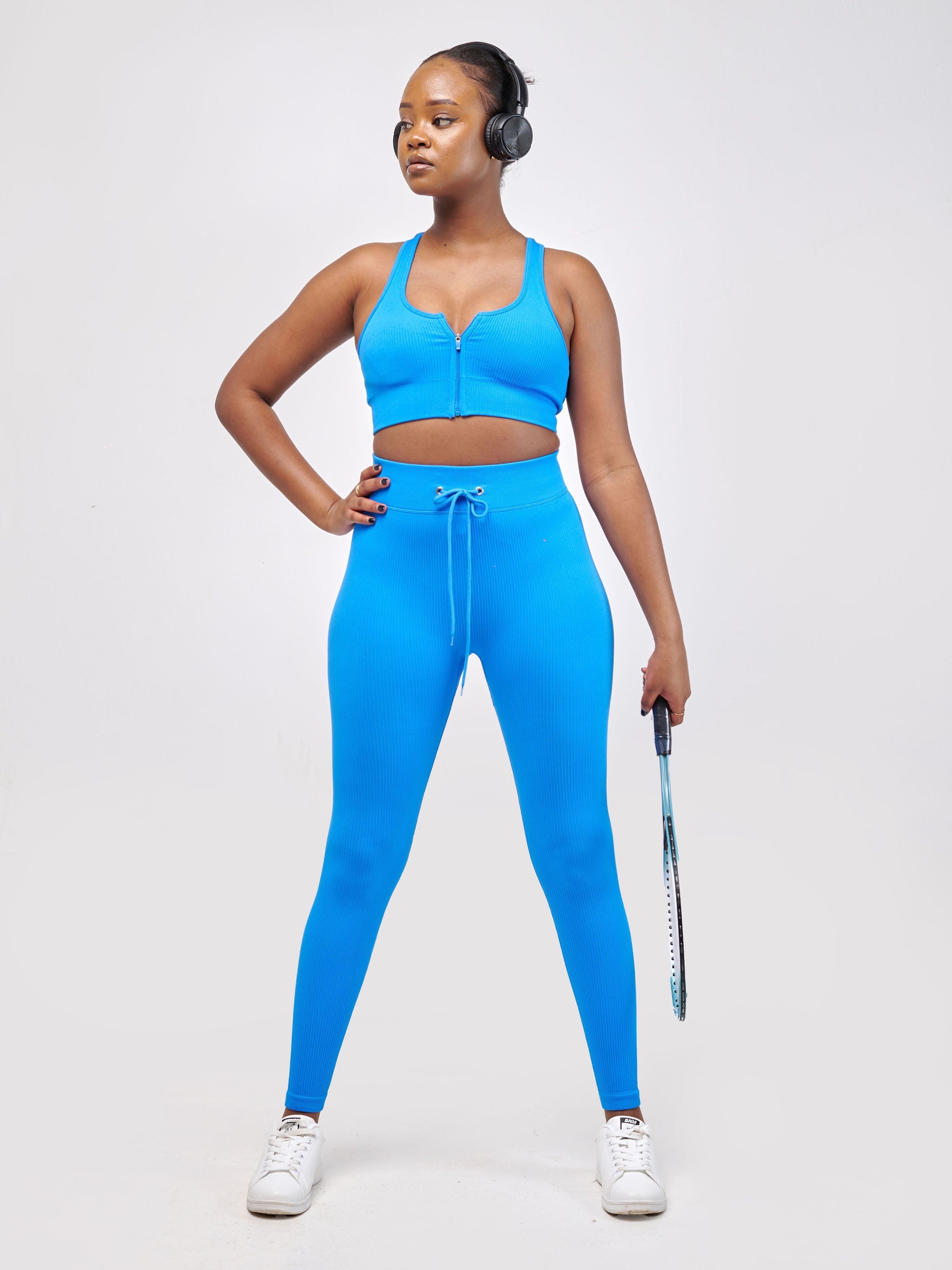 Ava Fitness Lizzy 5 piece Gym Set - Dark Blue