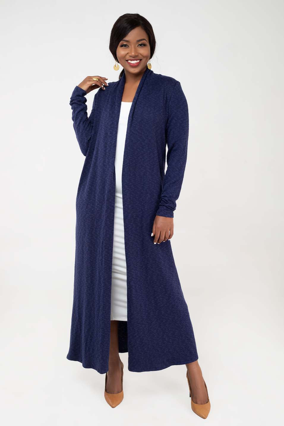 Vivo Basic Extra Long May Sweater - Navy Blue