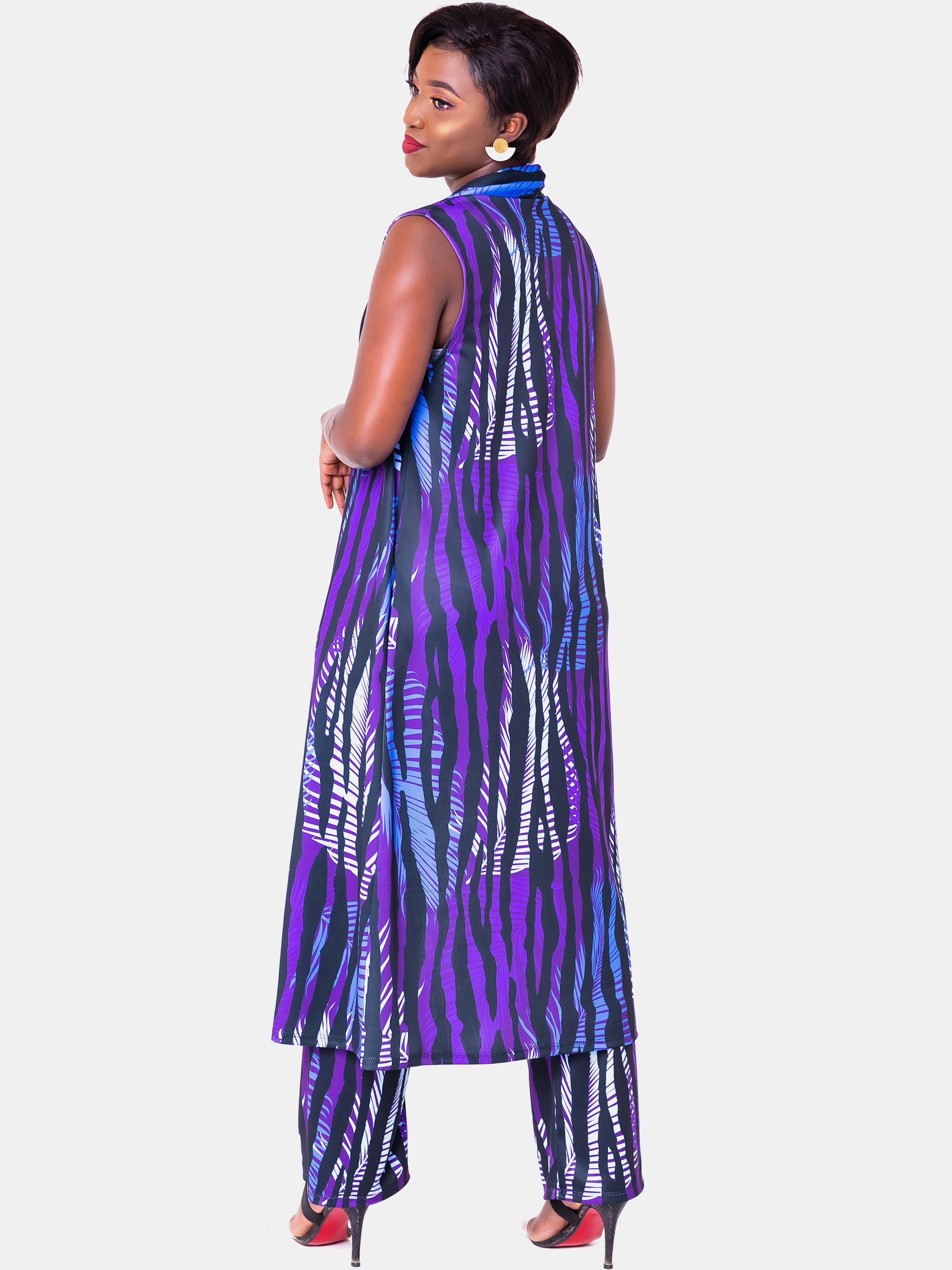 Vivo Tuni Sleeveless Waterfall - Purple Print