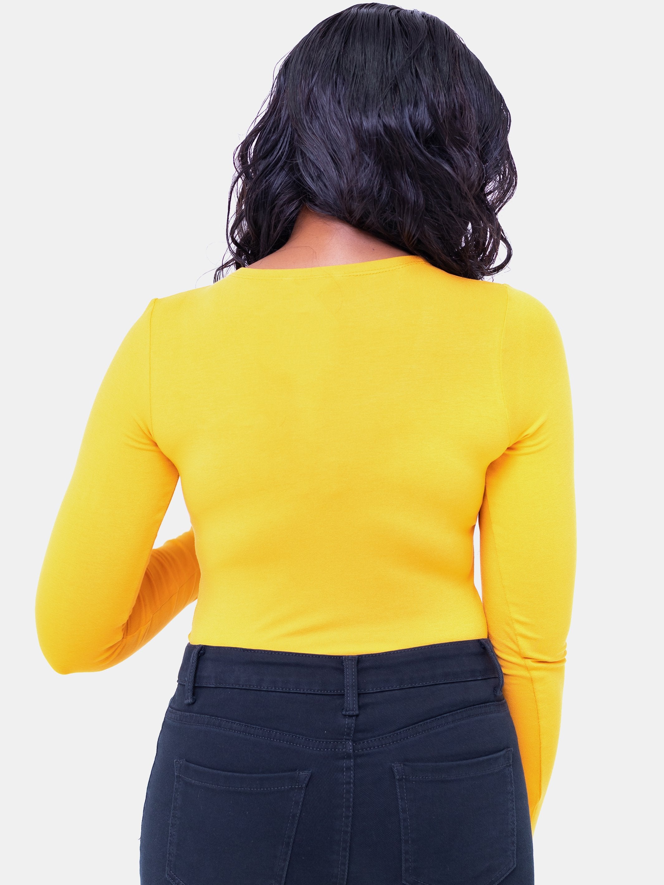 Vivo Basic Long Sleeved Bodysuit - Mustard