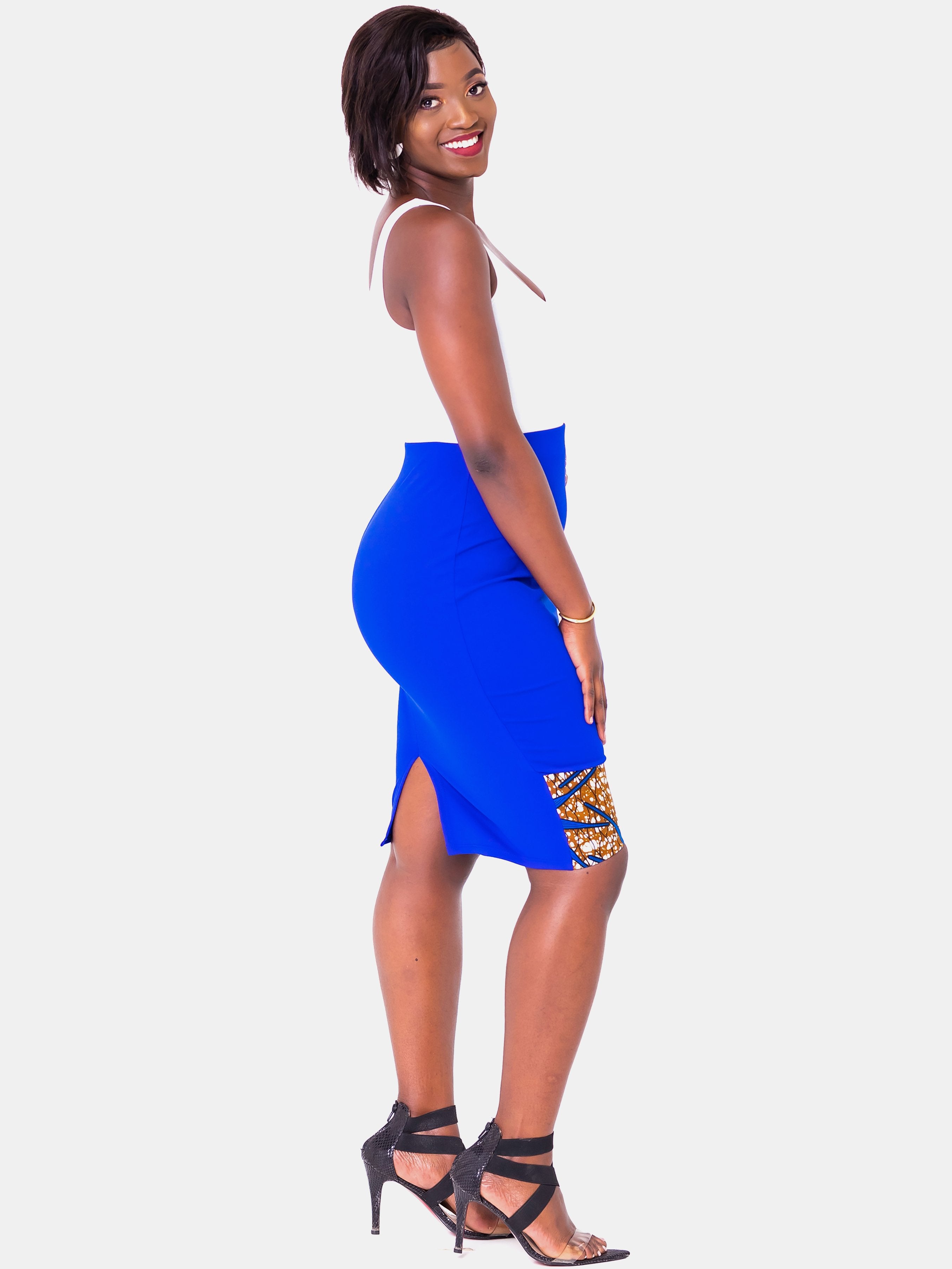 Vivo Swazuri Pencil Skirt - Royal Blue - Shop Zetu