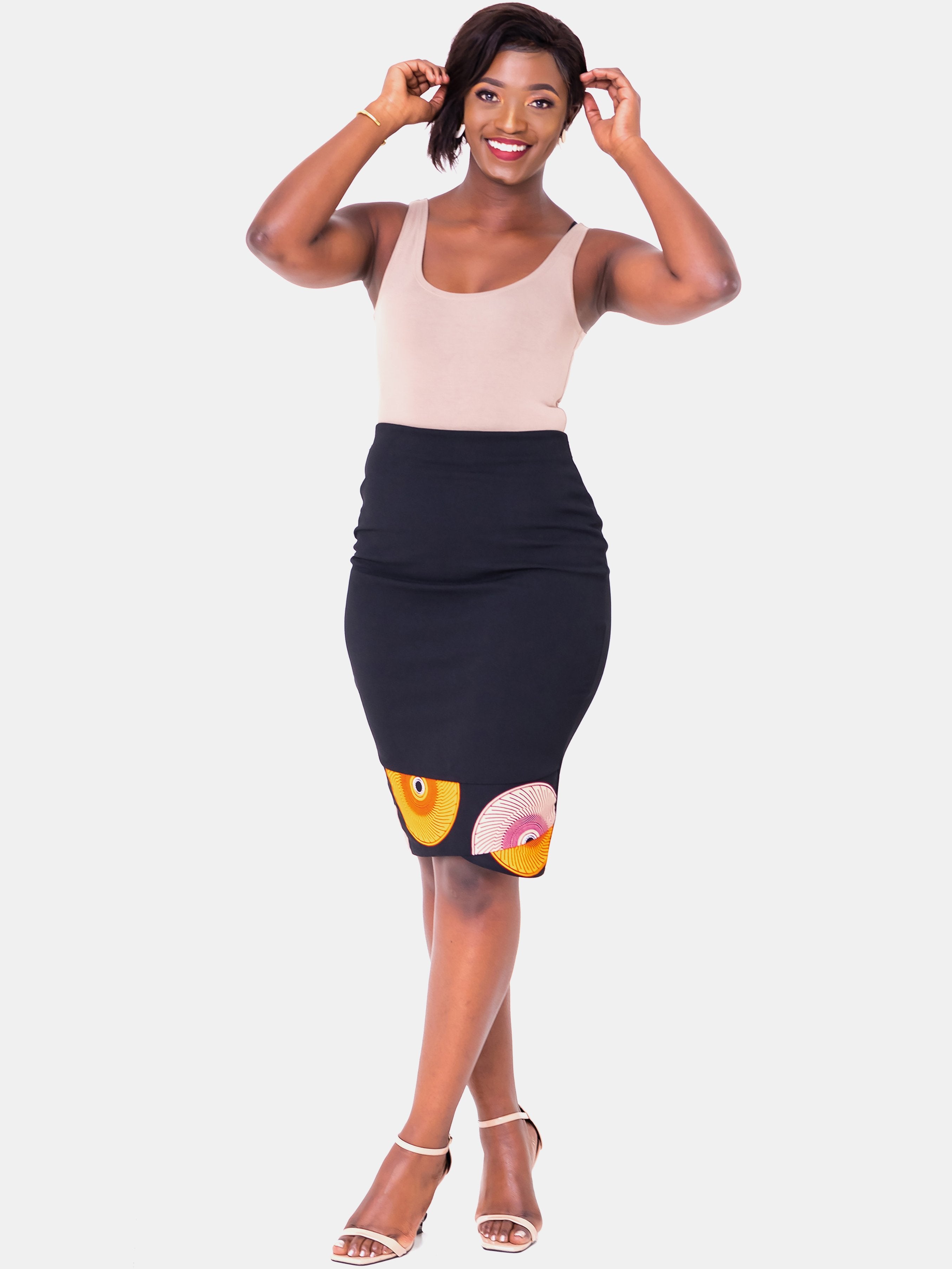 Vivo Swazuri Pencil Skirt - Black - Shop Zetu