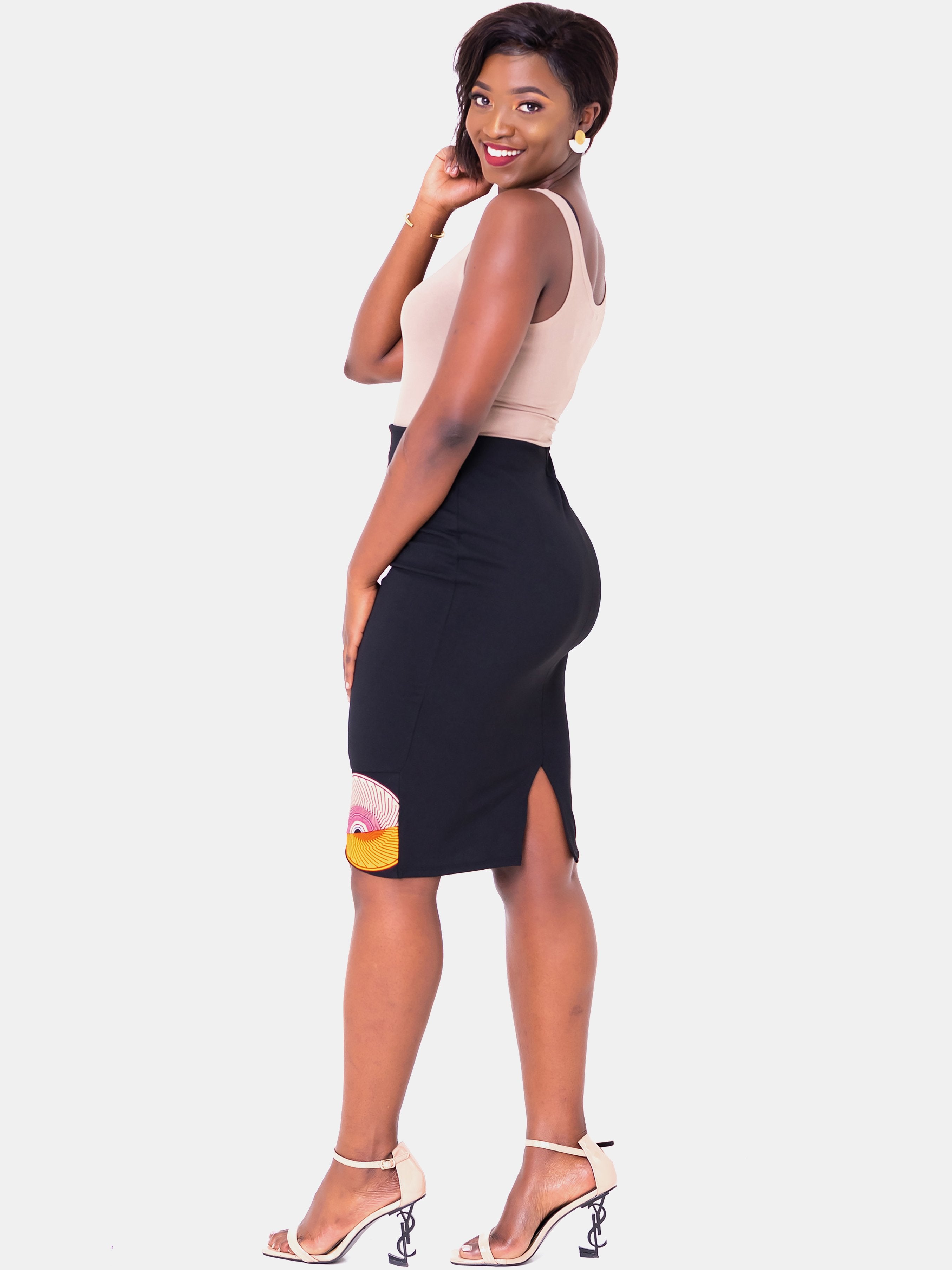 Vivo Swazuri Pencil Skirt - Black - Shop Zetu