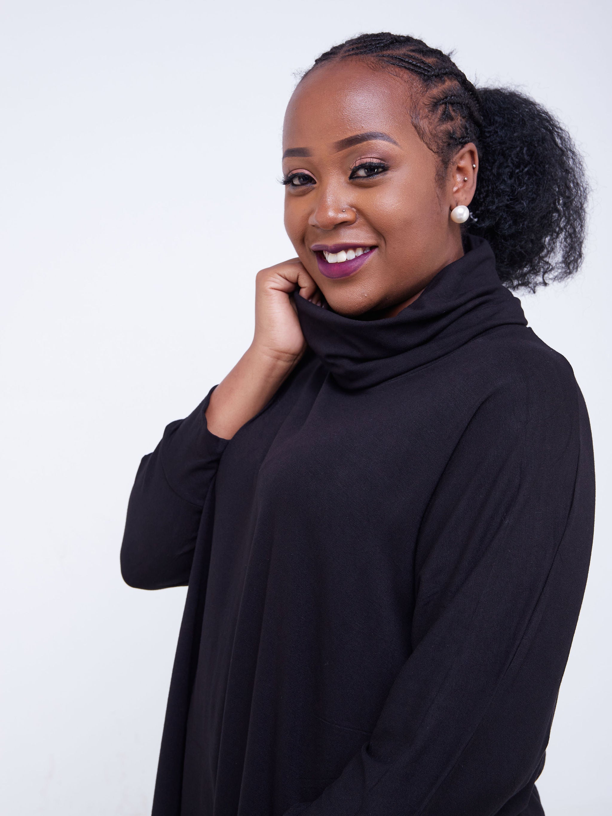 Vivo Basic Dolman High Low Top - Black