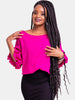 Vivo Boundneck Puff Sleeve Top - Pink - Shop Zetu