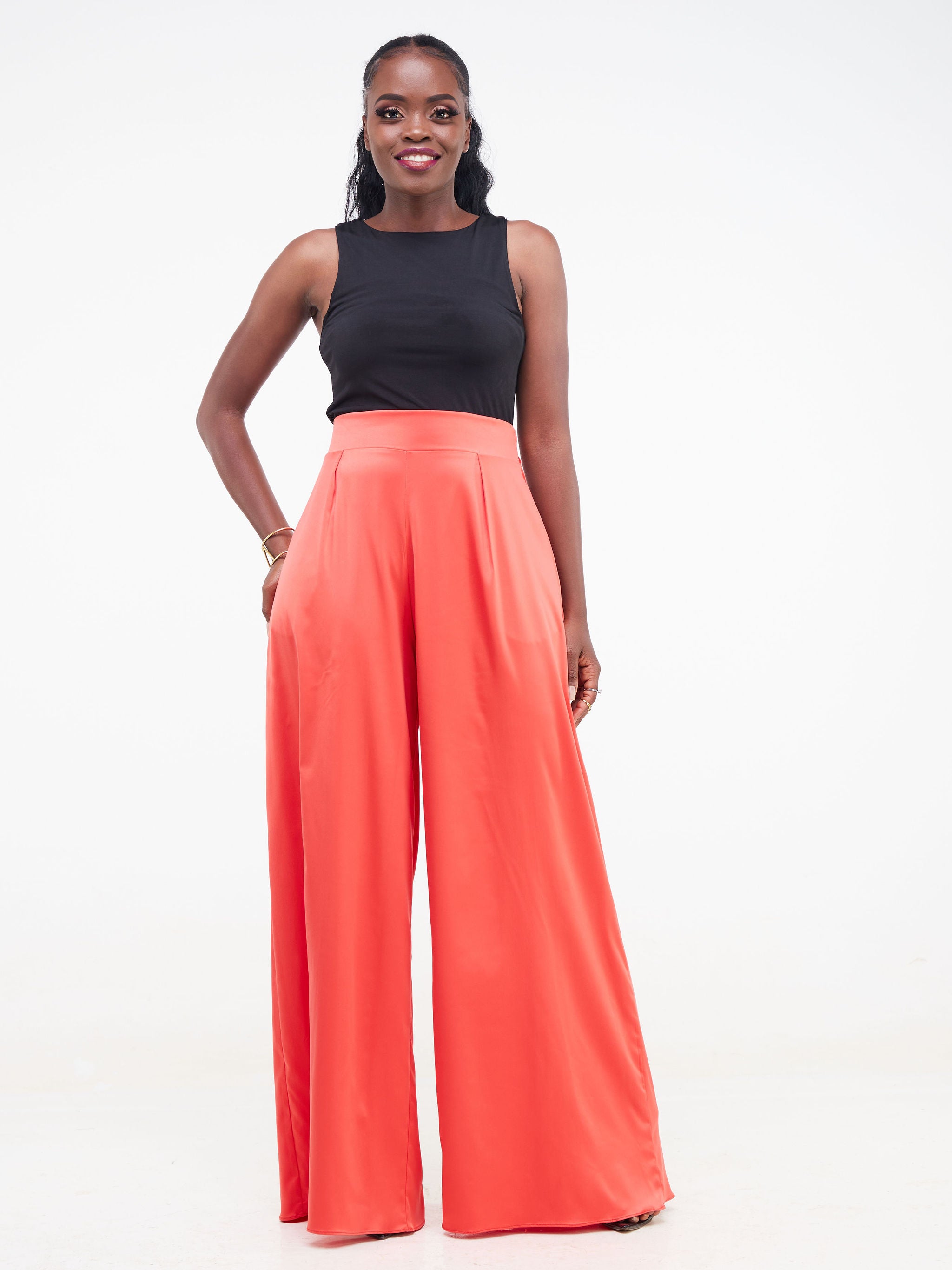 Vivo Fara Wide Leg Pants - Orange