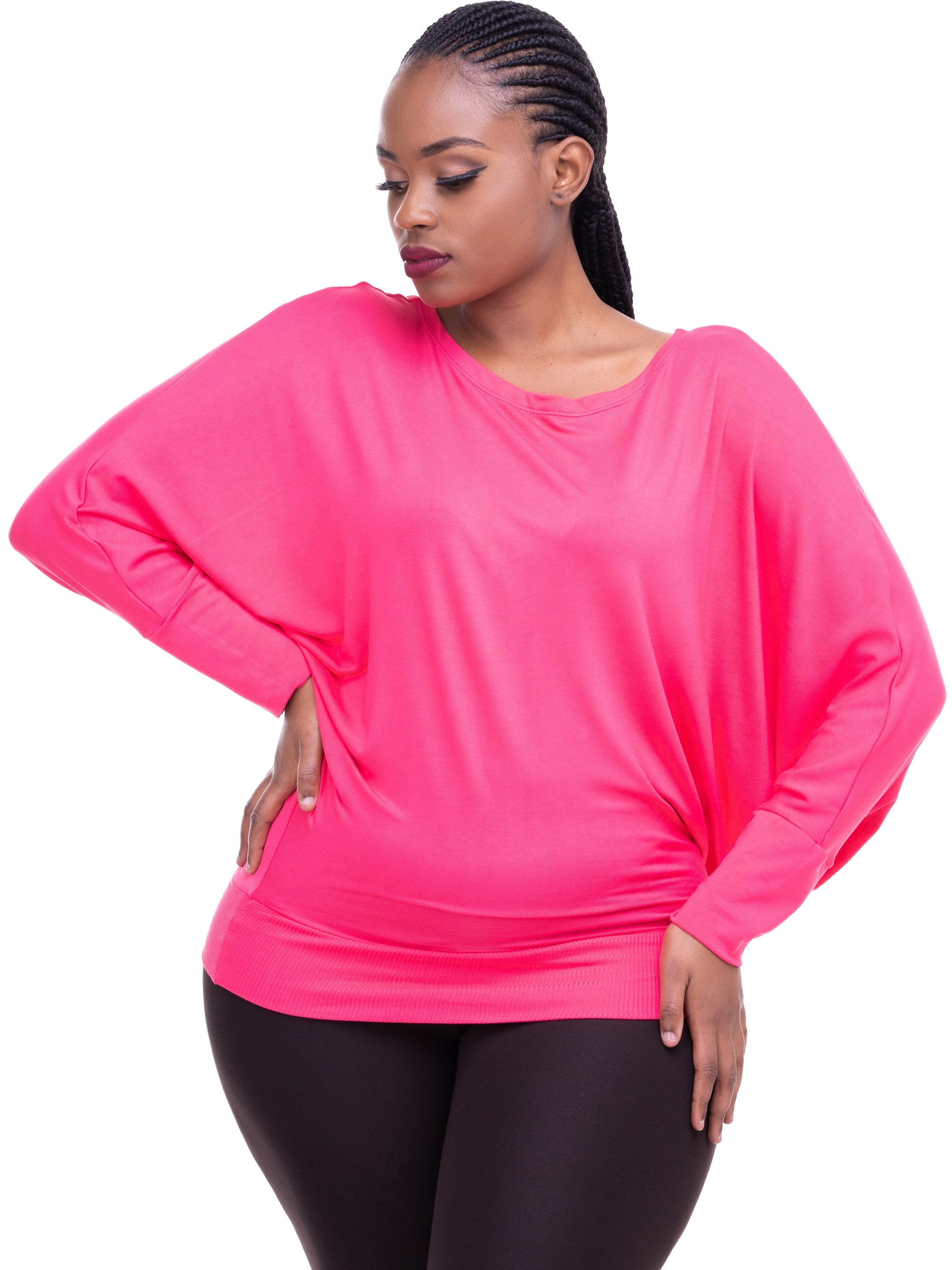 Vivo Tolani Jersey Dolman Top - Coral - Shop Zetu