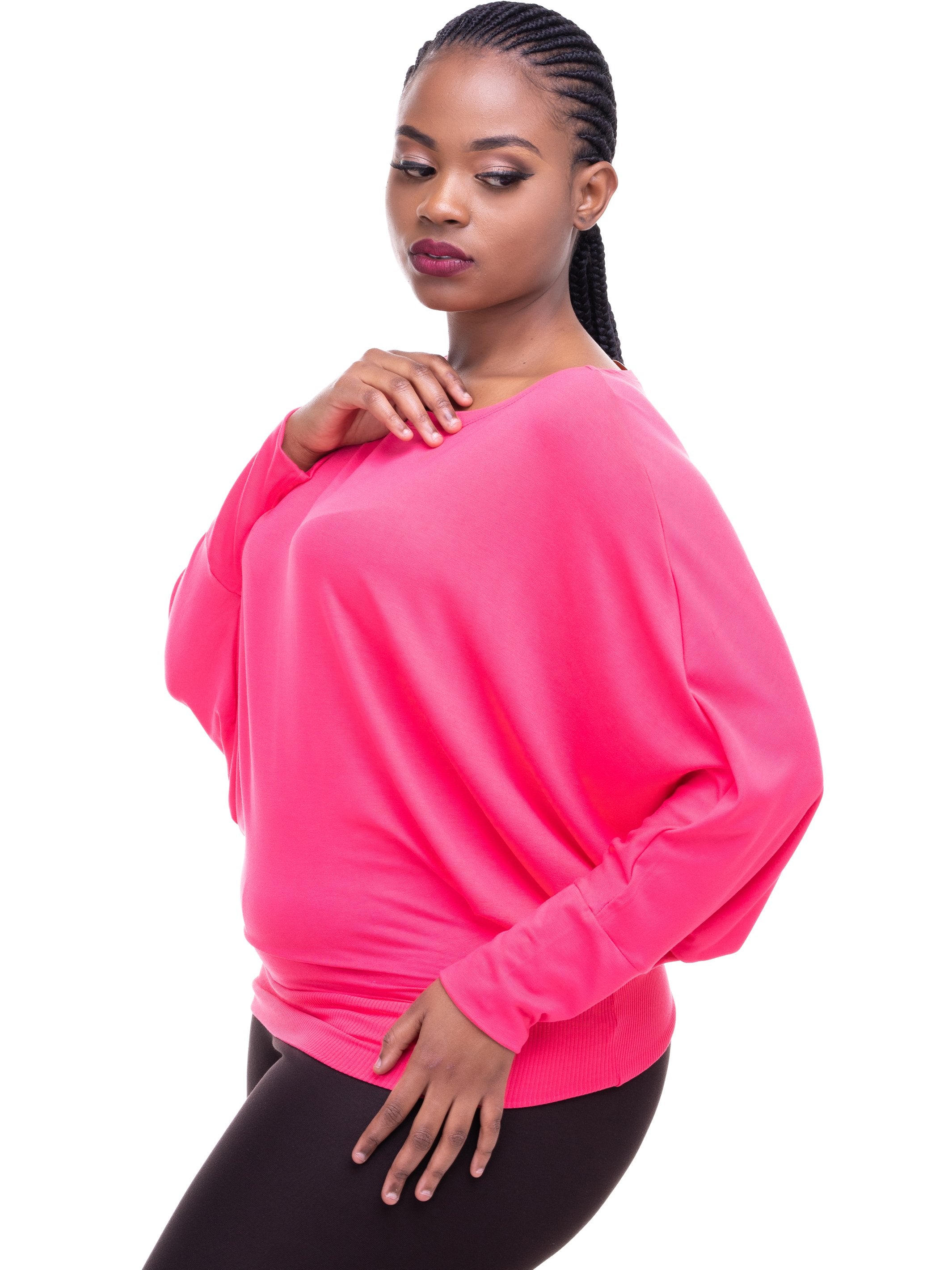 Vivo Tolani Jersey Dolman Top - Coral - Shop Zetu