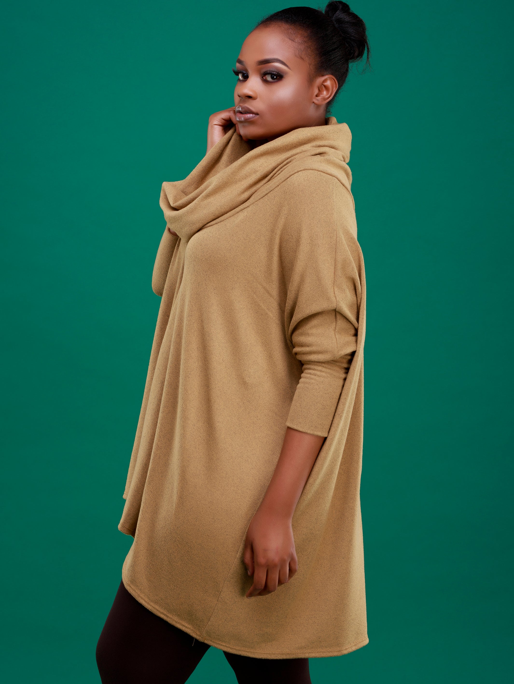 Vivo Basic Cowl Hoodie - Taupe