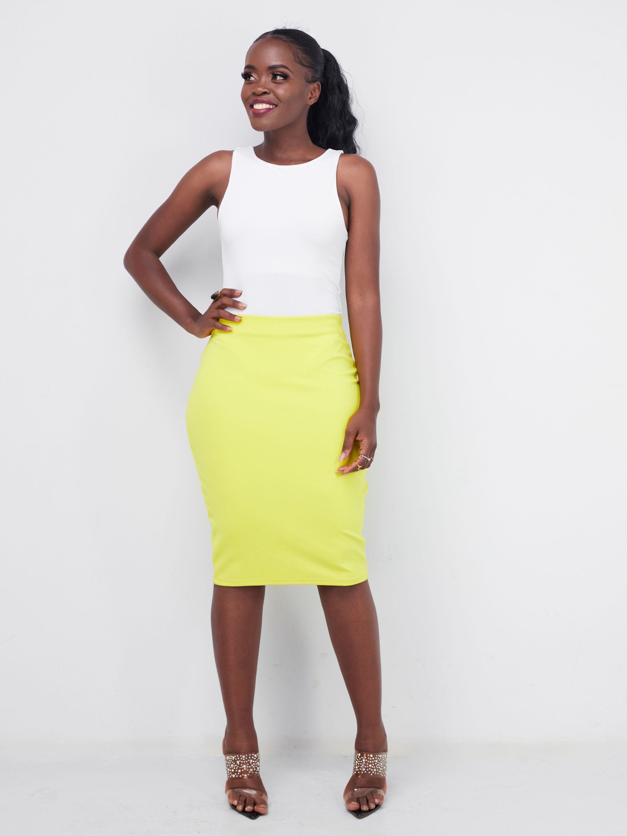 Vivo Basic Pencil Skirt - Yellow