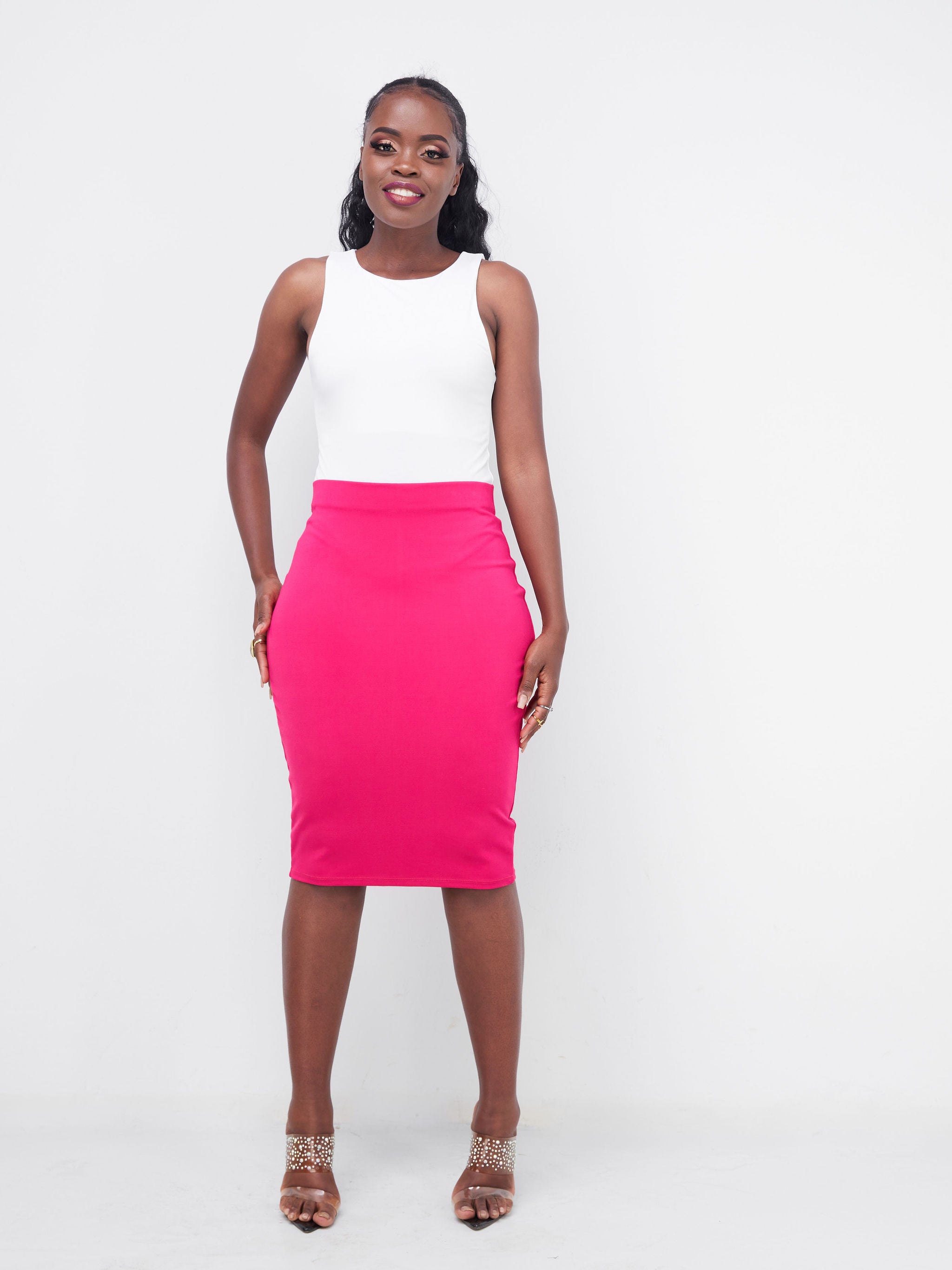 Vivo Basic Pencil Skirt - Pink