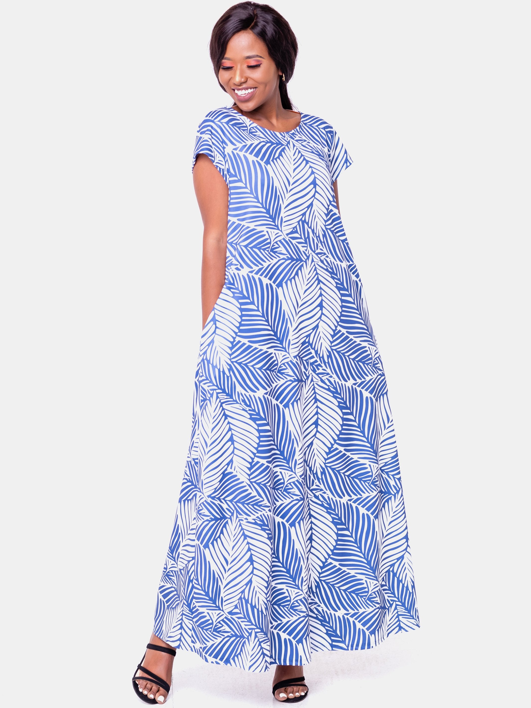 Vivo Tuni Tent Maxi Dress (Tall) - White Print - Shop Zetu