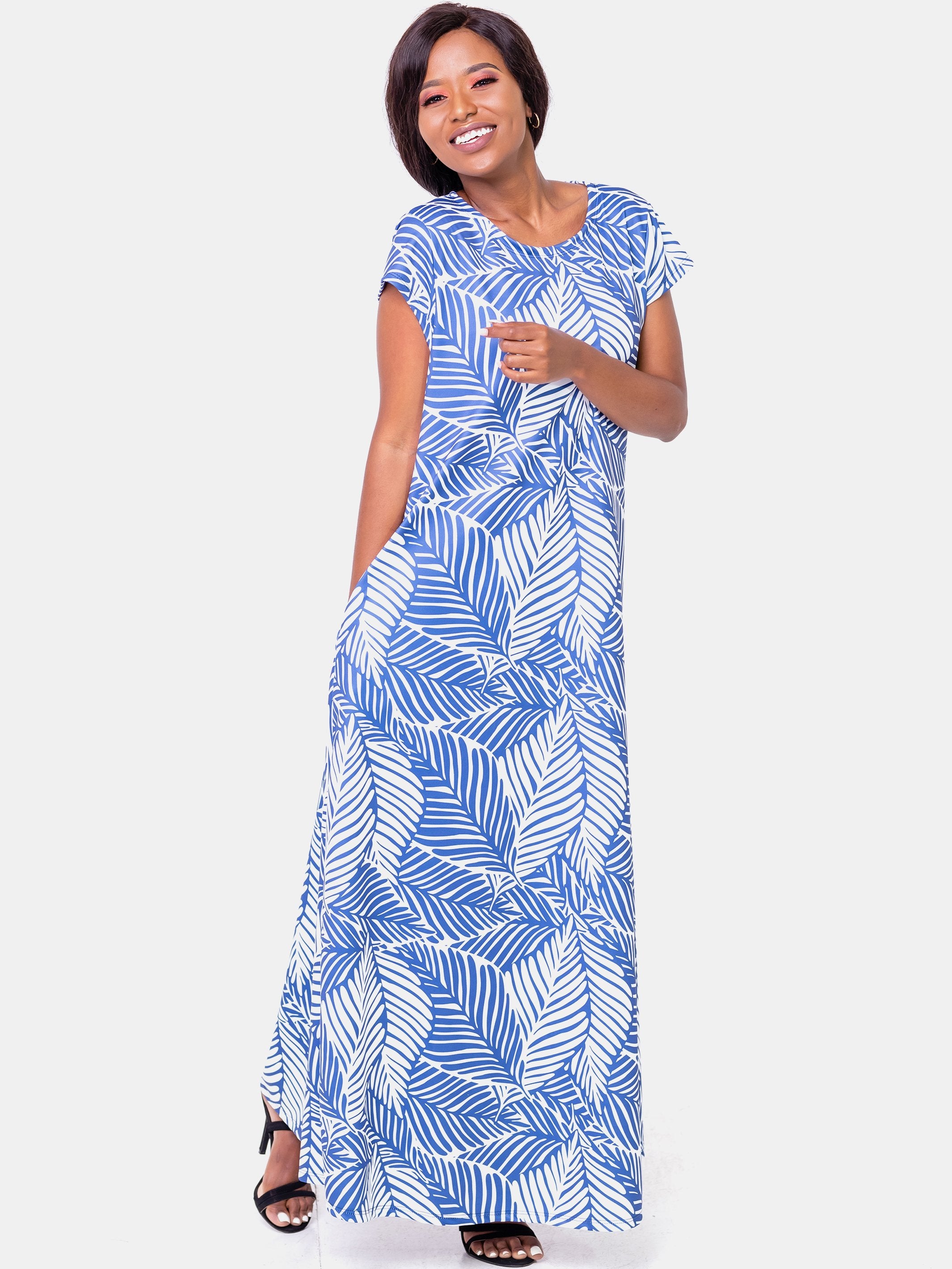 Vivo Tuni Tent Maxi Dress (Tall) - White Print - Shop Zetu