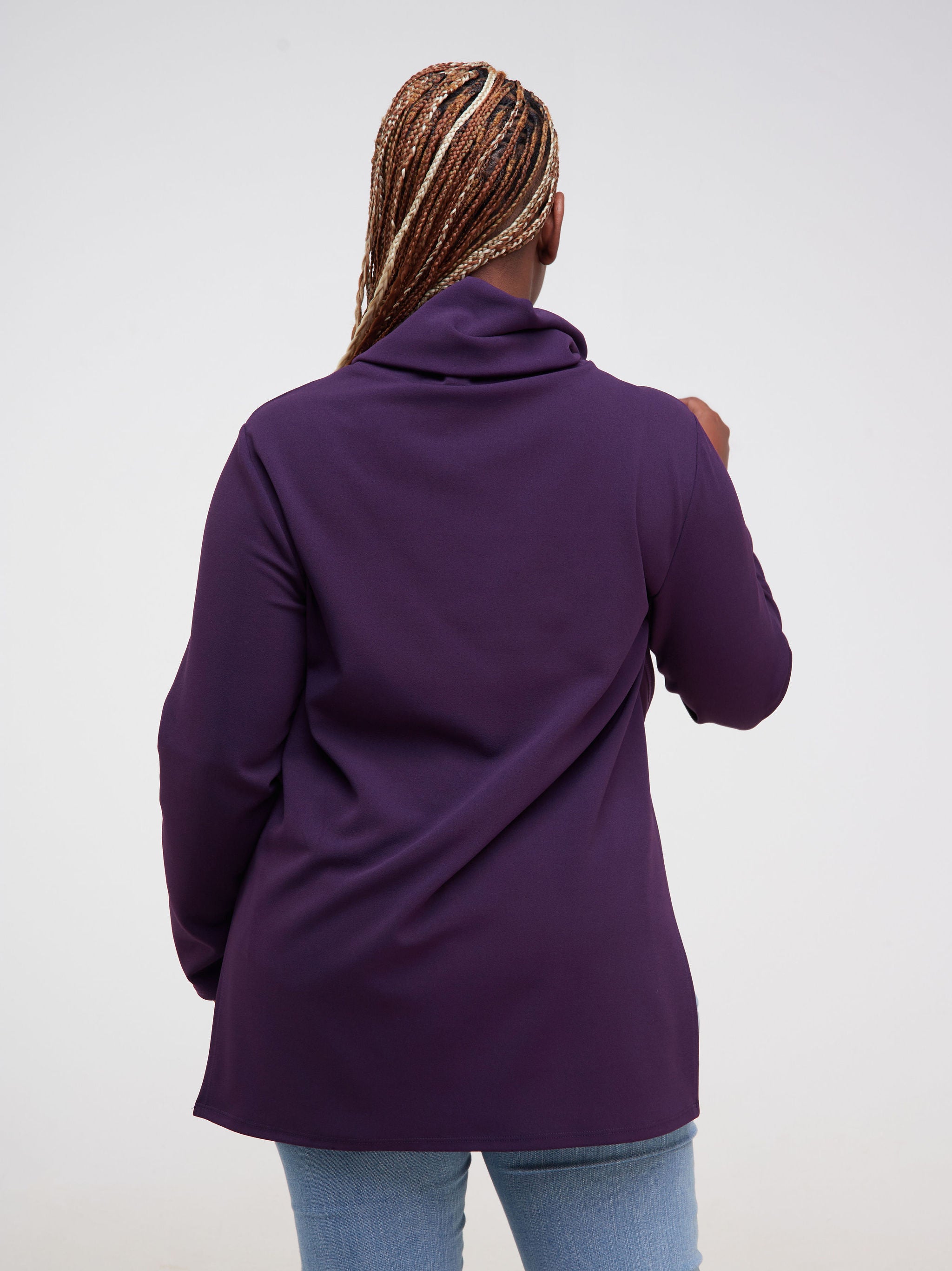 Vivo Basic Cowl Side Slit Top - Purple