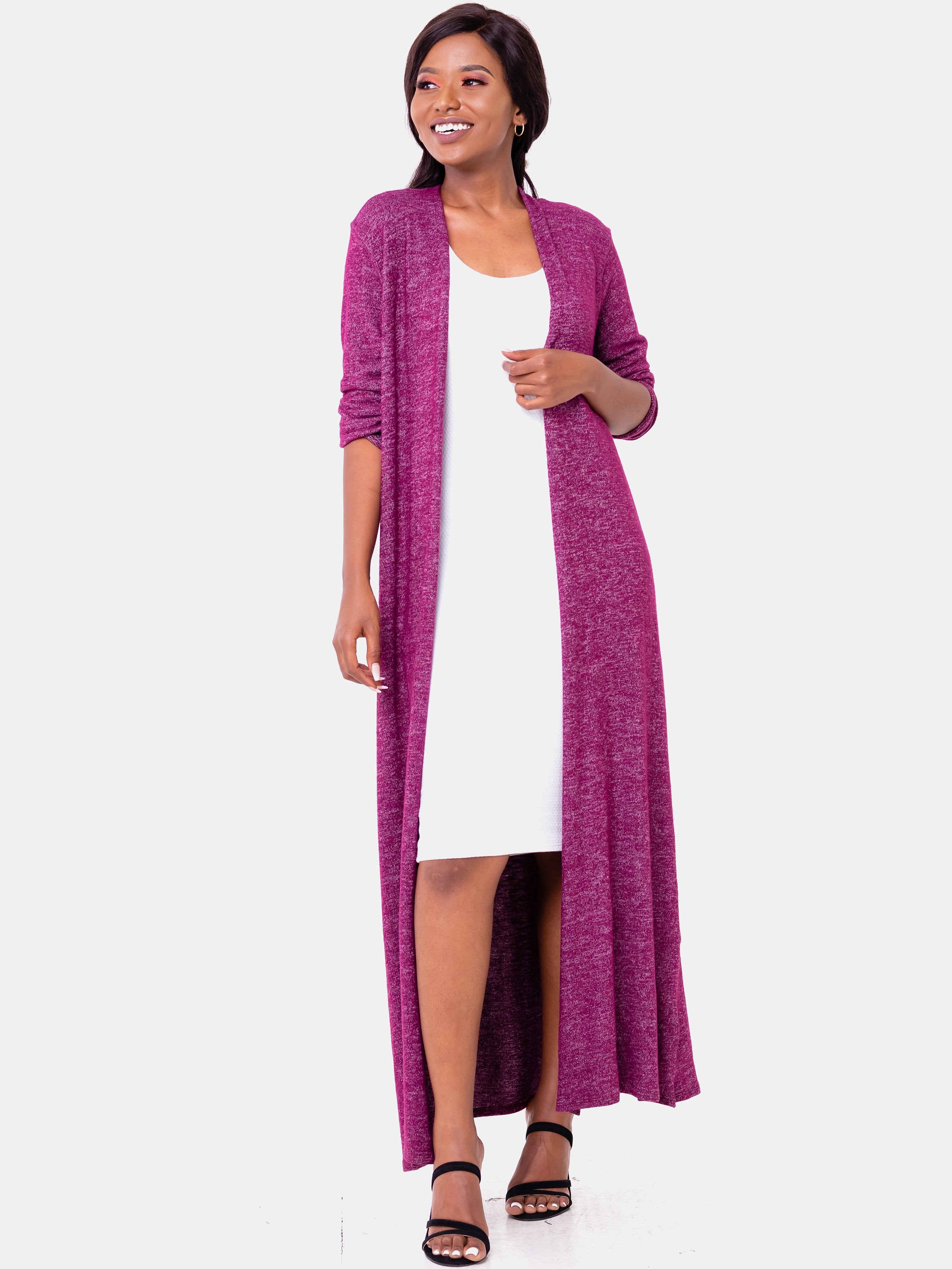 Vivo Basic Sweater Maxi Waterfall - Burgundy - Shop Zetu