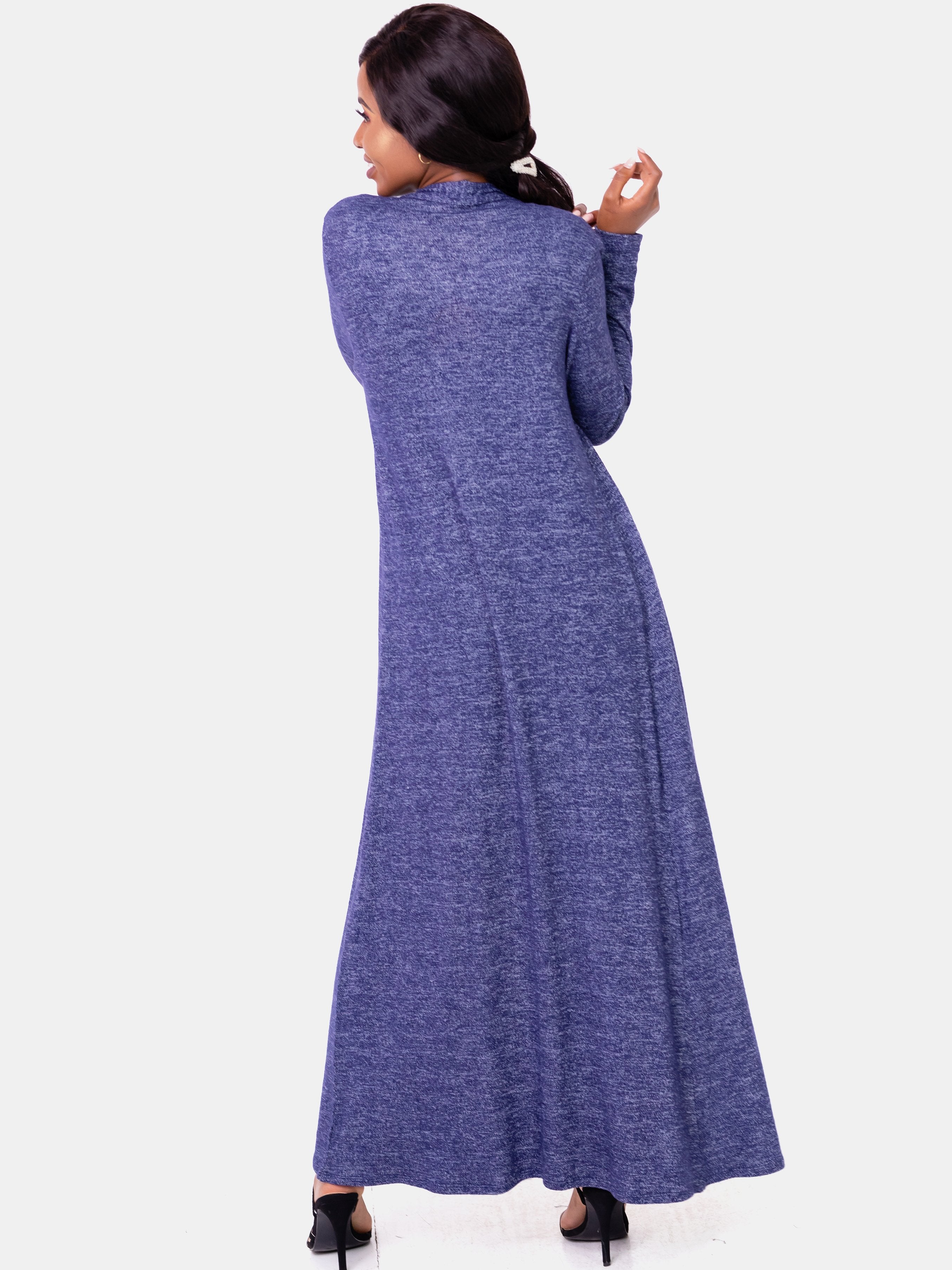 Vivo Basic Sweater Maxi Waterfall - Navy Blue