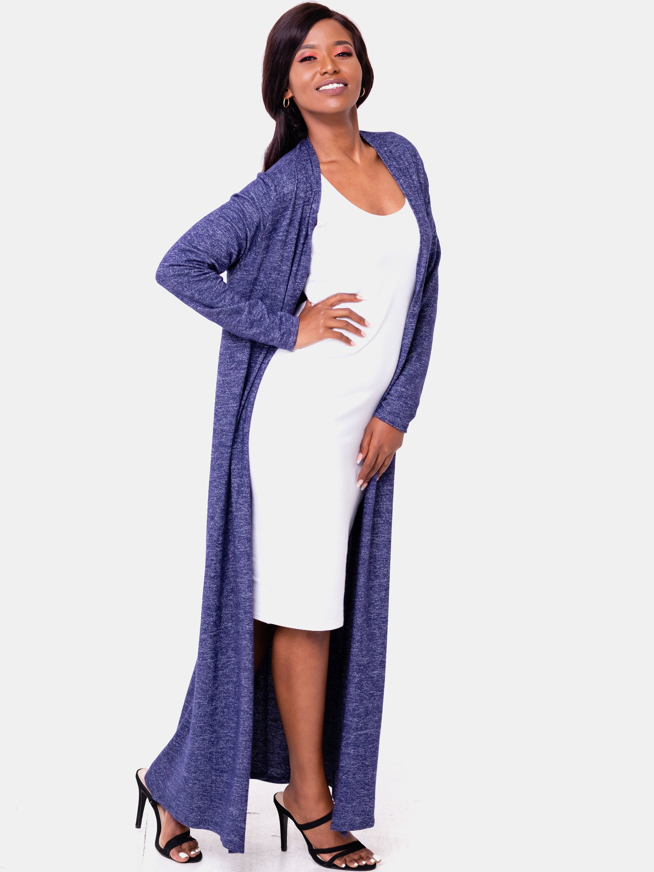 Vivo Basic Sweater Maxi Waterfall - Navy Blue - Shop Zetu