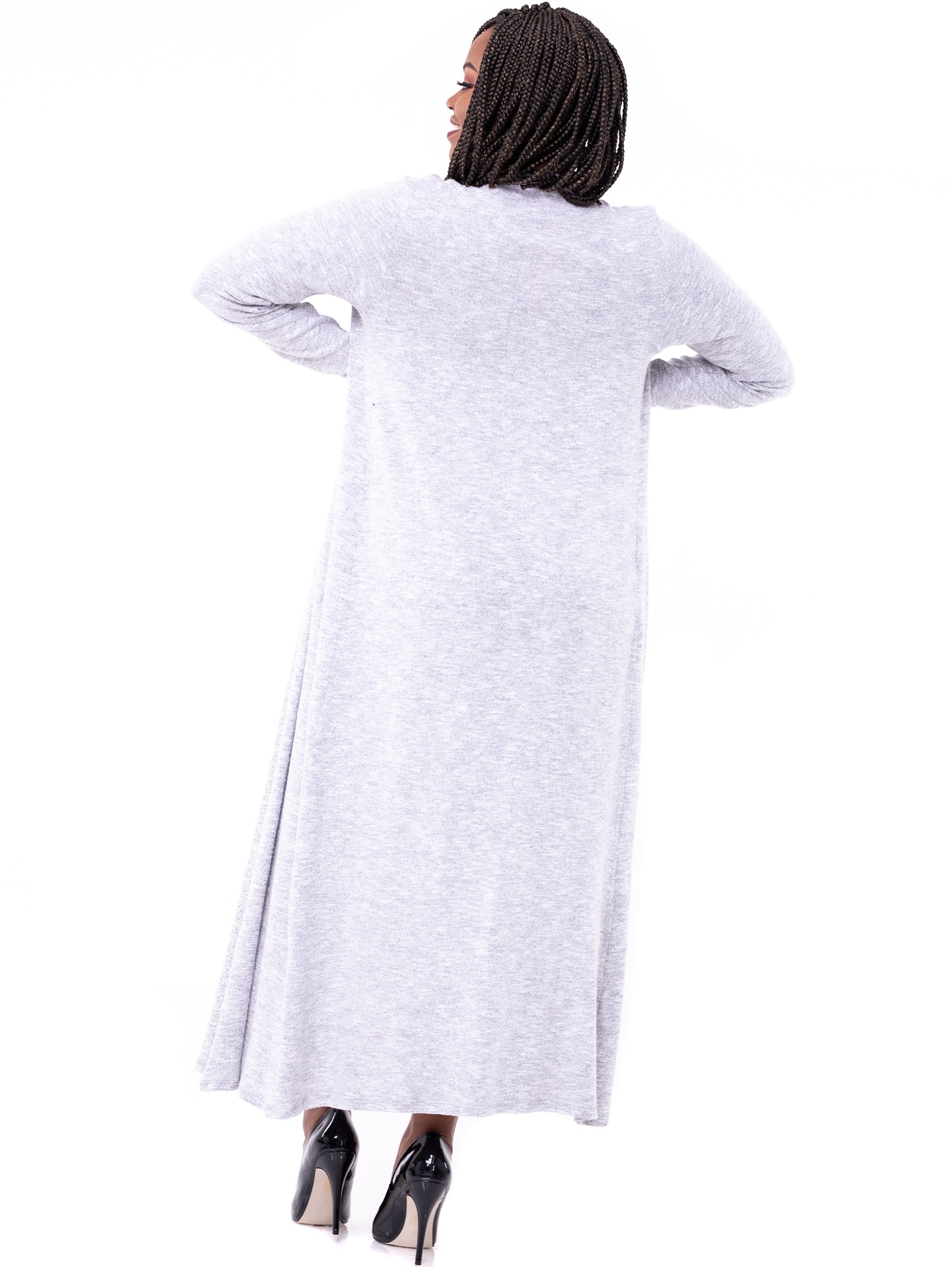 Vivo Basic Sweater Maxi Waterfall - Light Grey