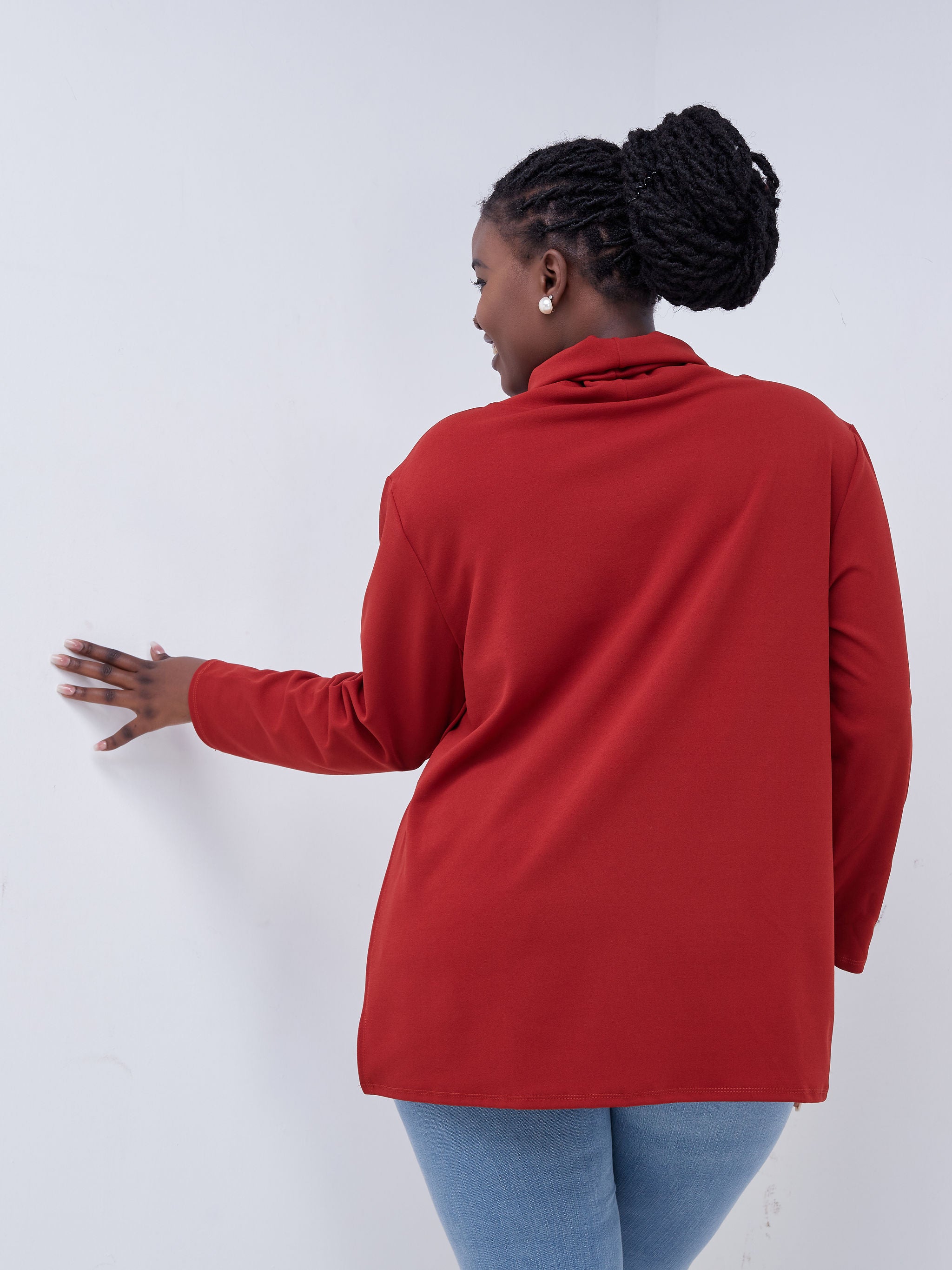 Vivo Basic Cowl Side Slit Top - Rust