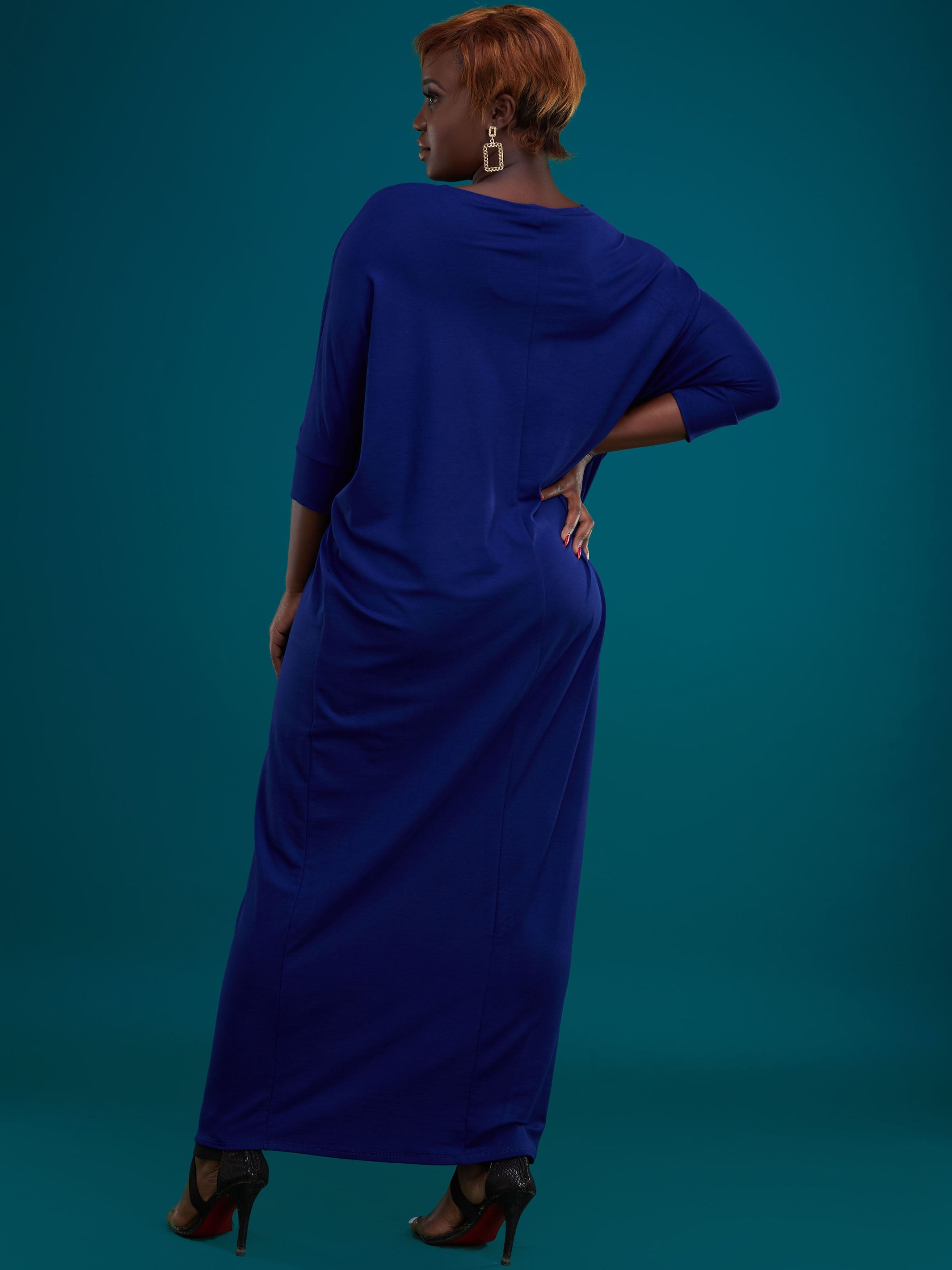 Vivo Basic Dolman Maxi Dress - Royal Blue