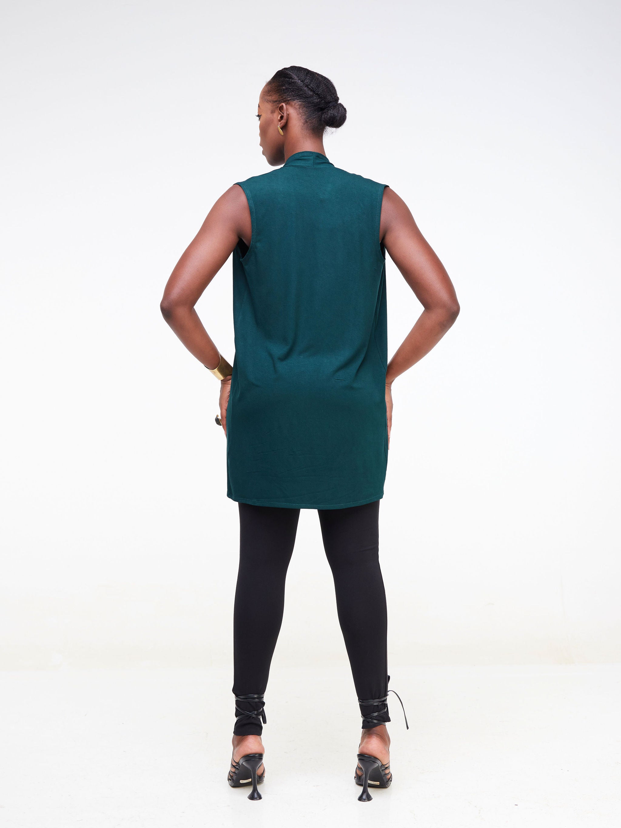 Vivo Basic Sleeveless Midi Jersey Waterfall - Dark Green