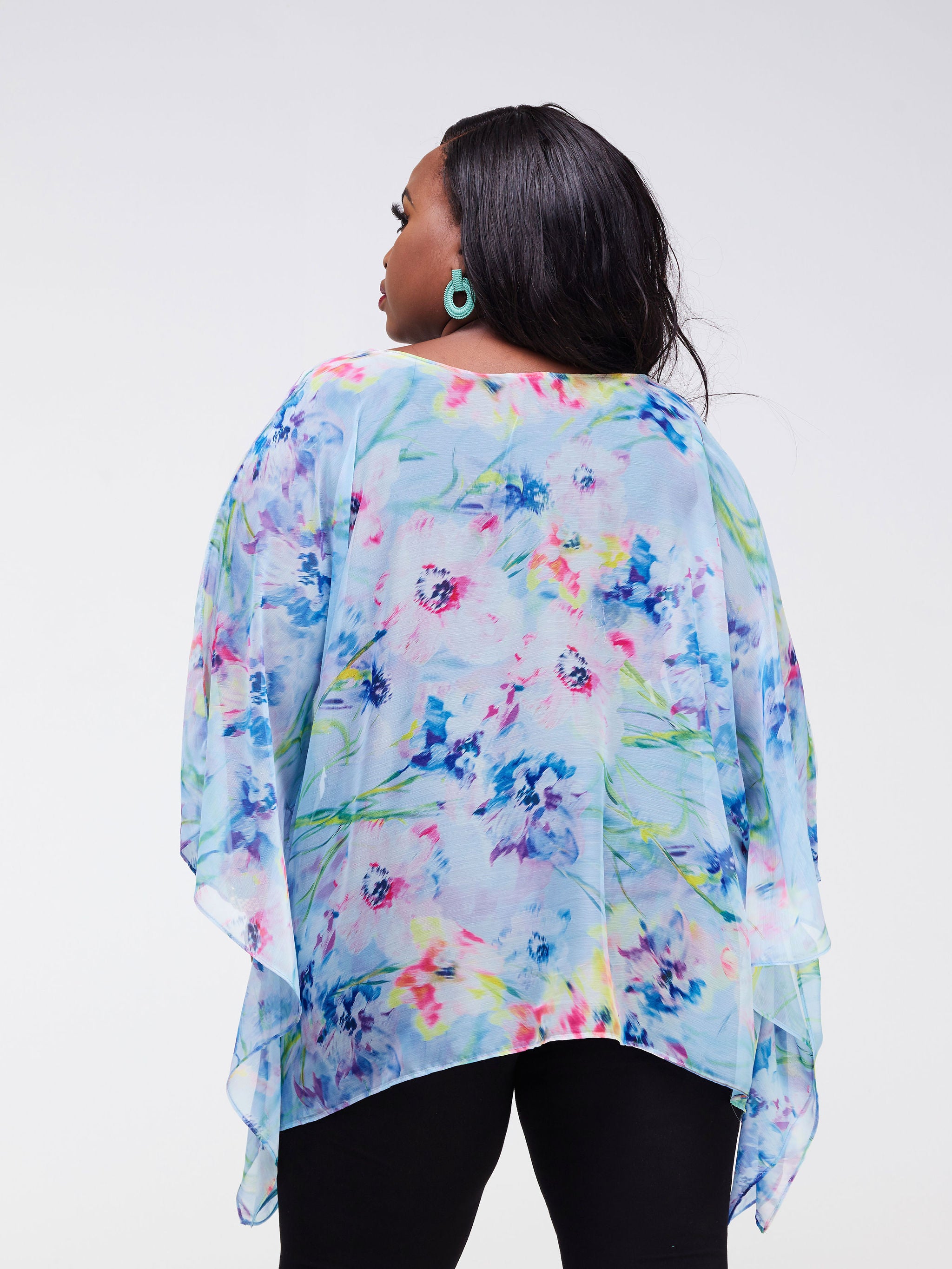 Vivo Ayana Wide Top - Blue / Pink Splash Abstract Print