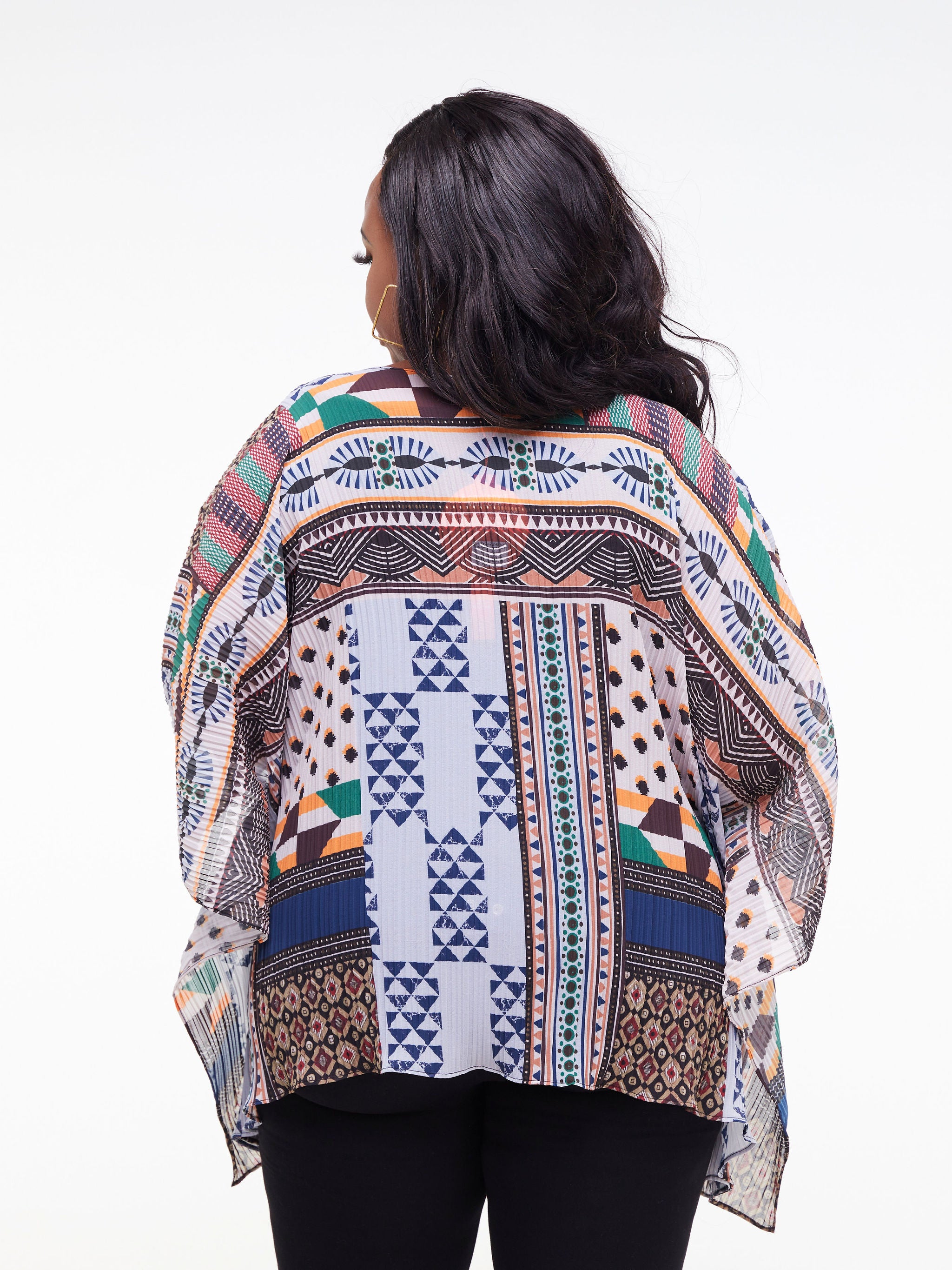 Vivo Ayana Wide Top - Beige Abstract Print