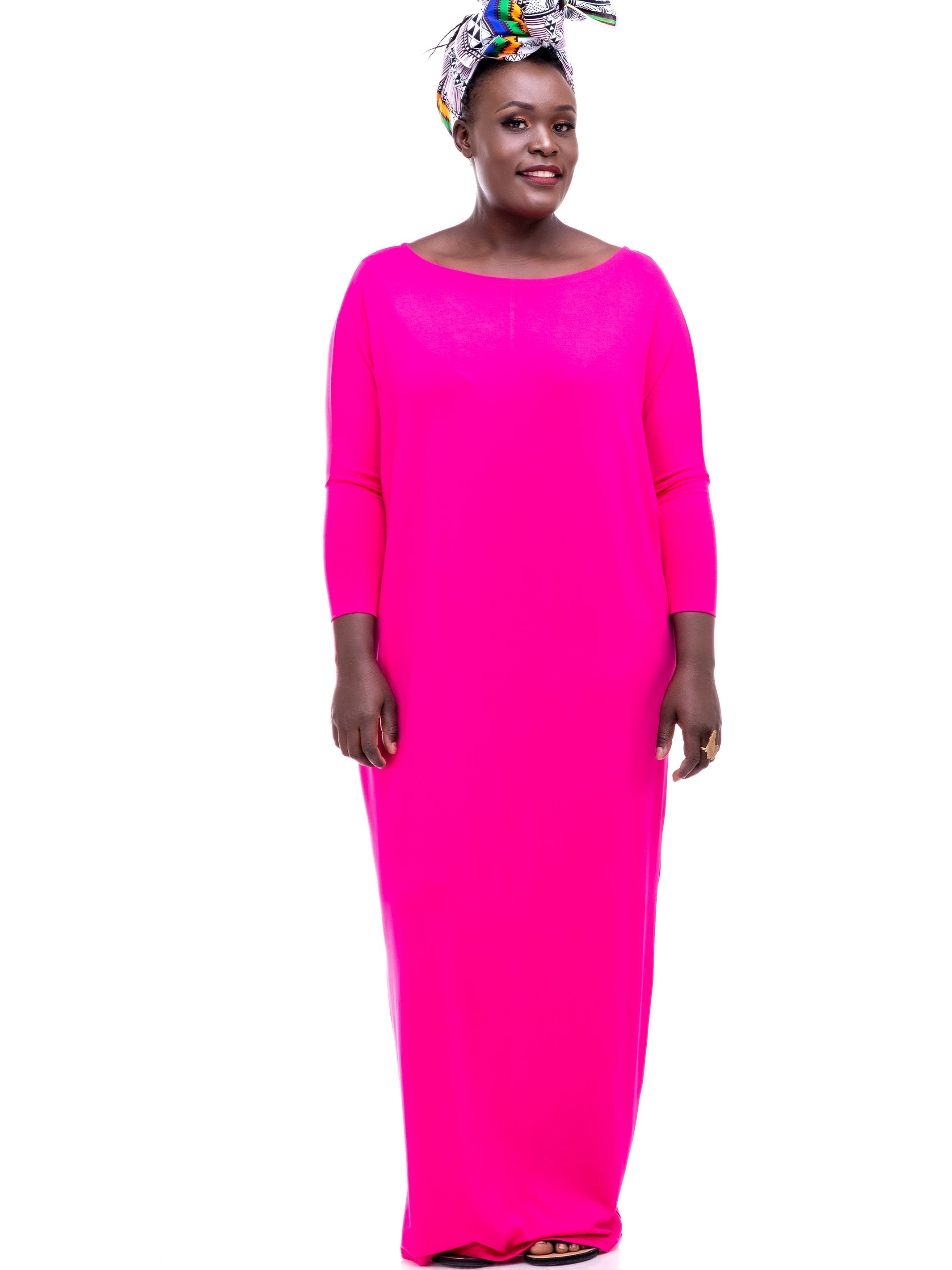 Sowairina Lea Maternity Maxi Kaftan - Pink - Shop Zetu