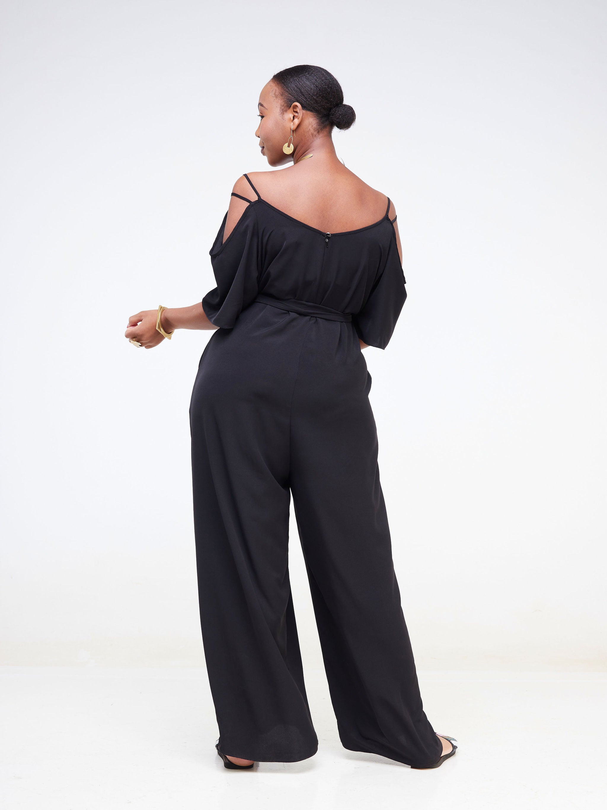 Vivo Dali Strappy Shoulder Jumpsuit - Black