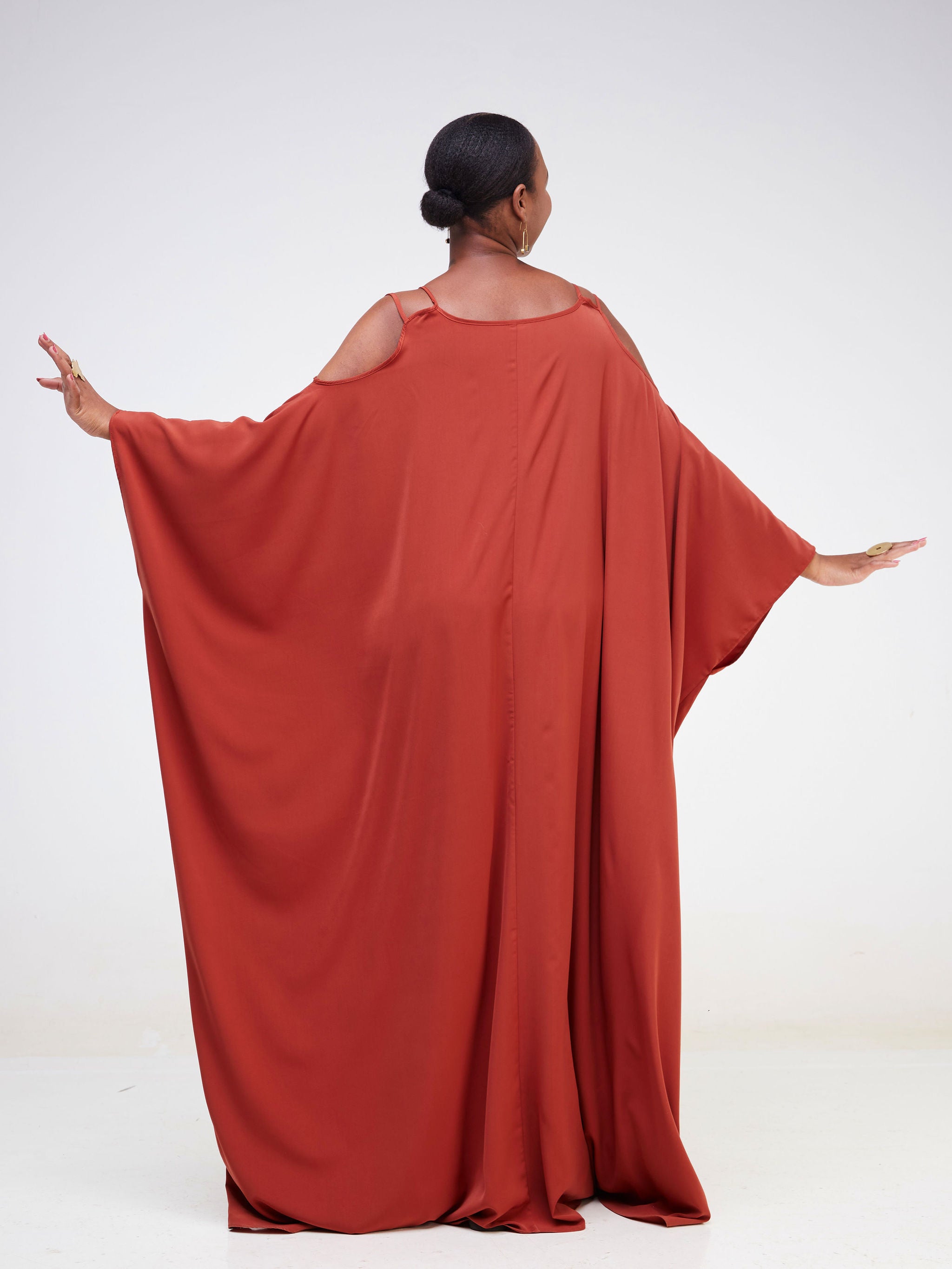 Vivo Dali Strappy Cold Shoulder Kaftan - Rust