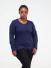 Zoya Basic Long Sleeve Top - Navy Blue