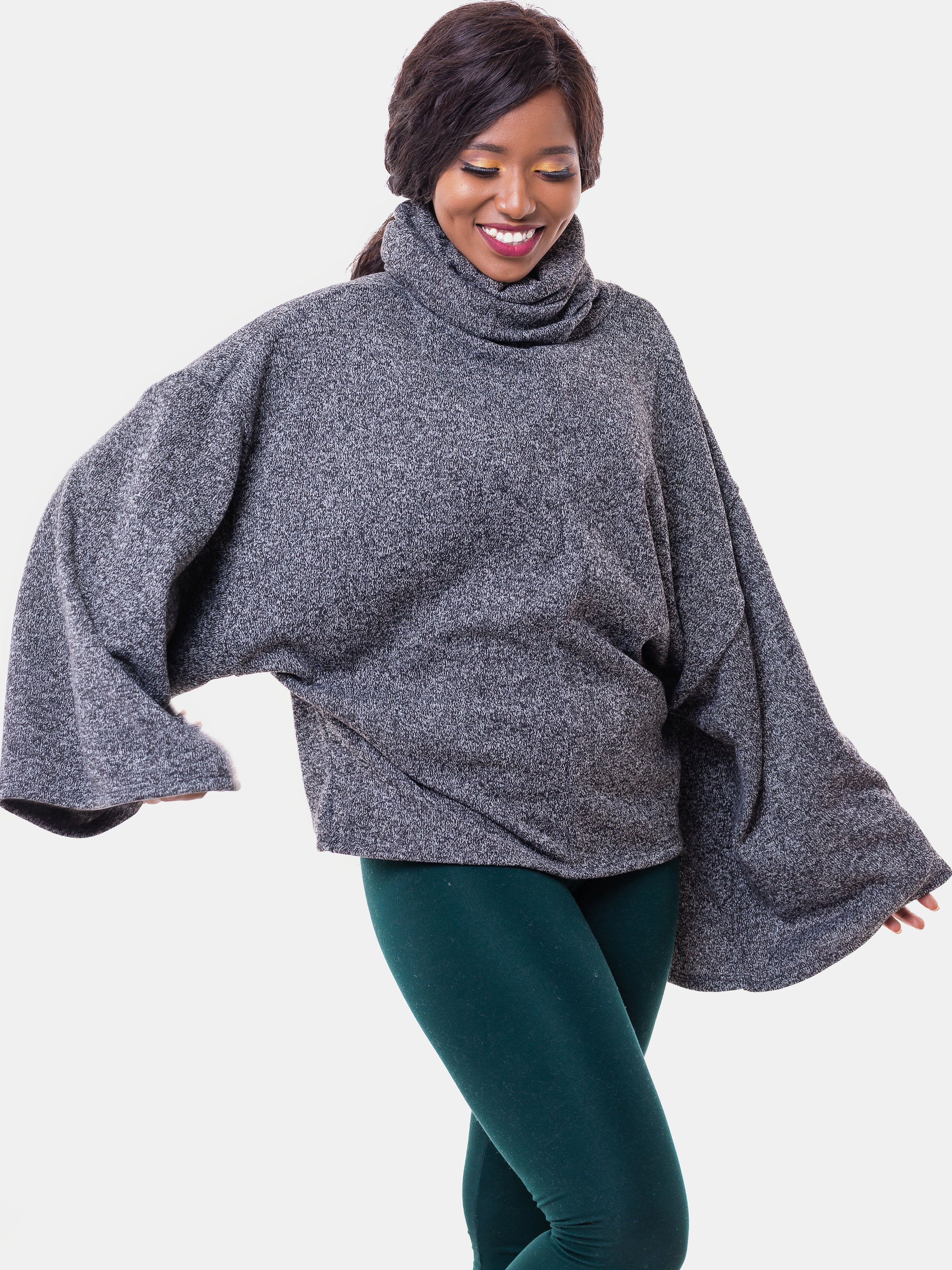 Vivo Neo Lilian Cowl Sweater - Dark Grey - Shop Zetu