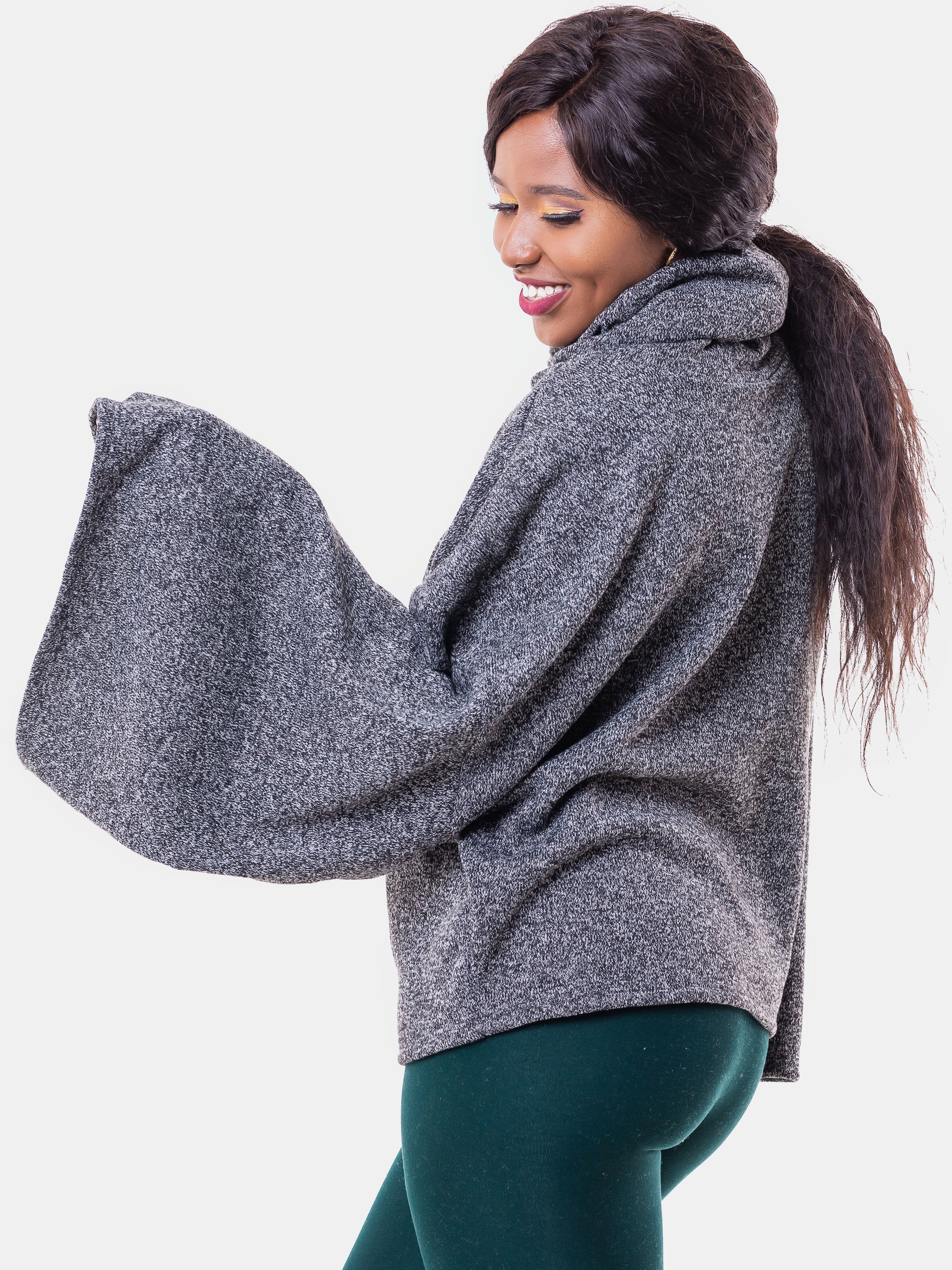Vivo Neo Lilian Cowl Sweater - Dark Grey - Shop Zetu