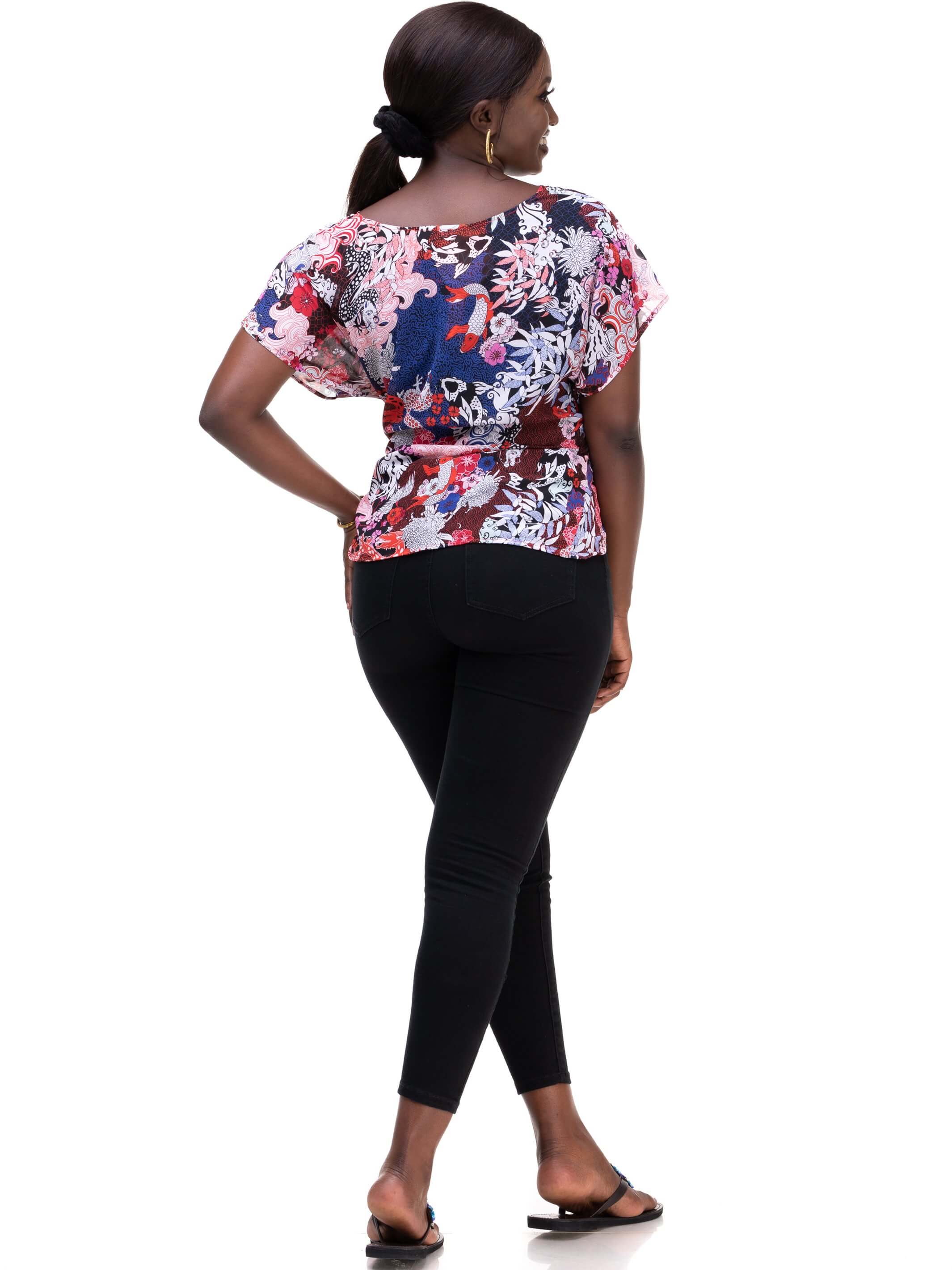Vivo Basic Val Chiffon Top - Red Print