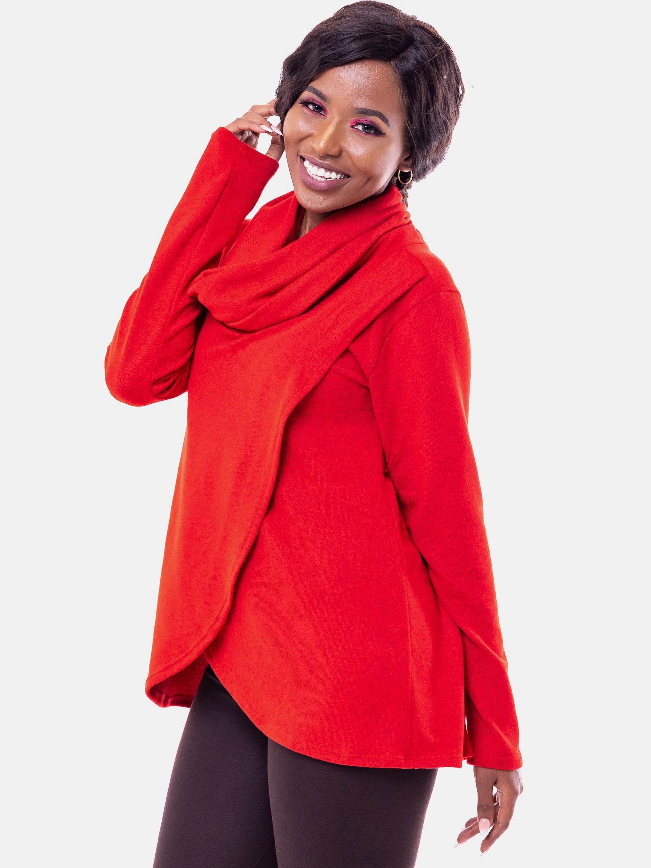 Vivo Tulip Sweater - Red - Shop Zetu