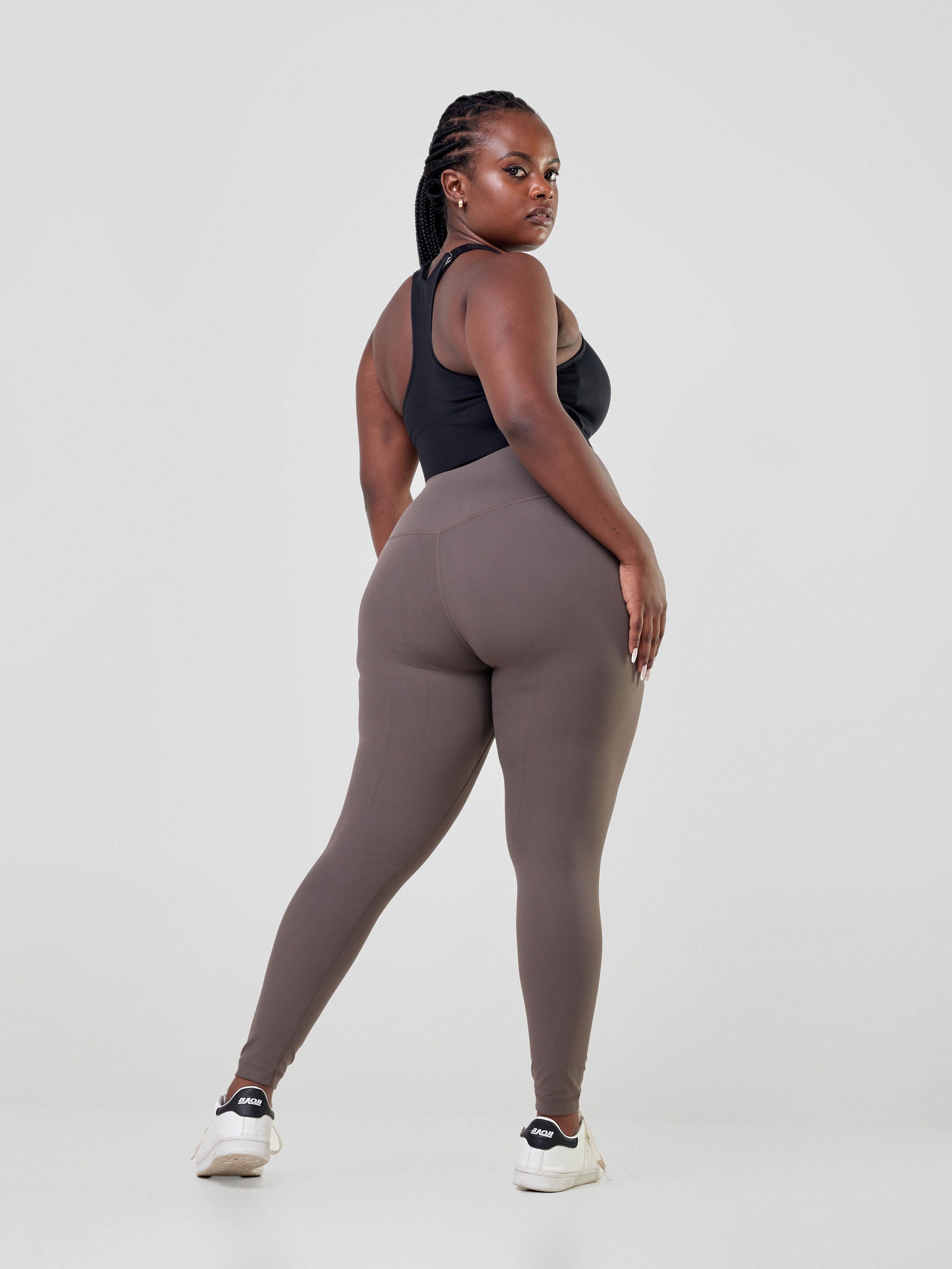 Ava Fitness Bella Workout Leggings - Khaki Brown