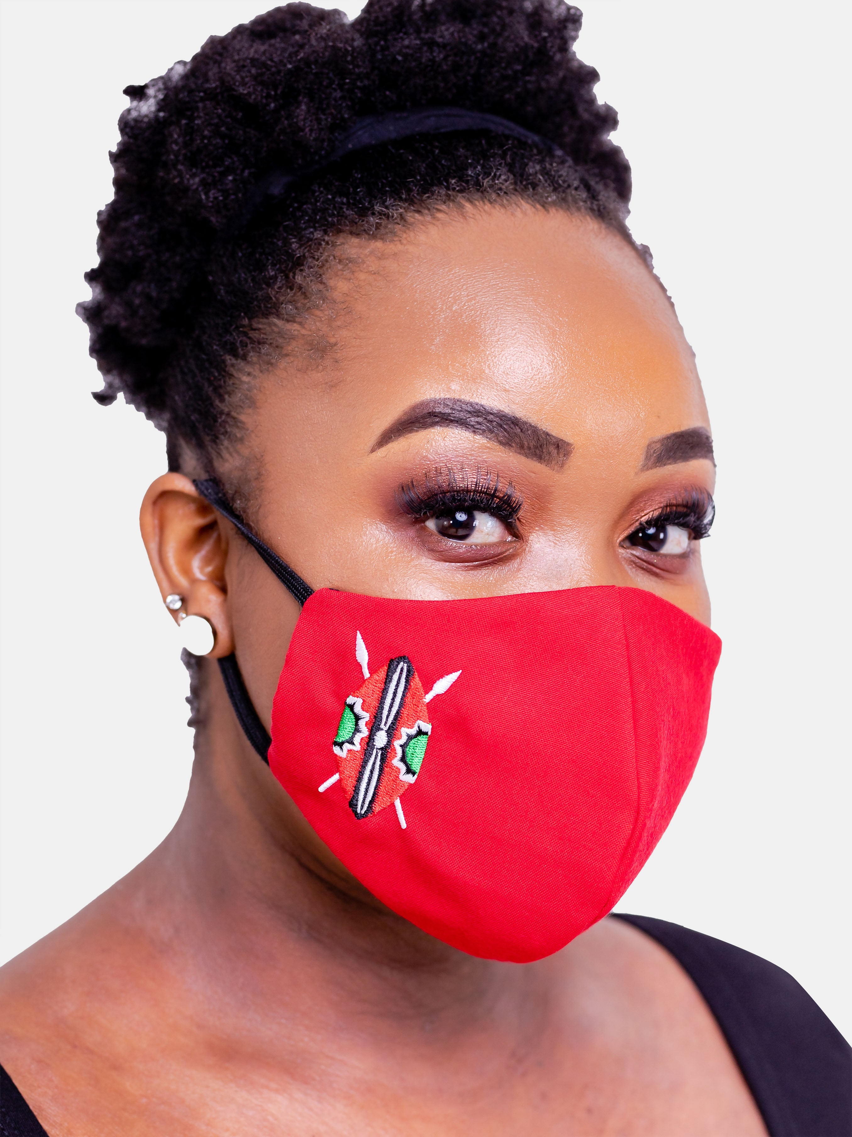 Kenya Zetu 3-Ply Mask - Red