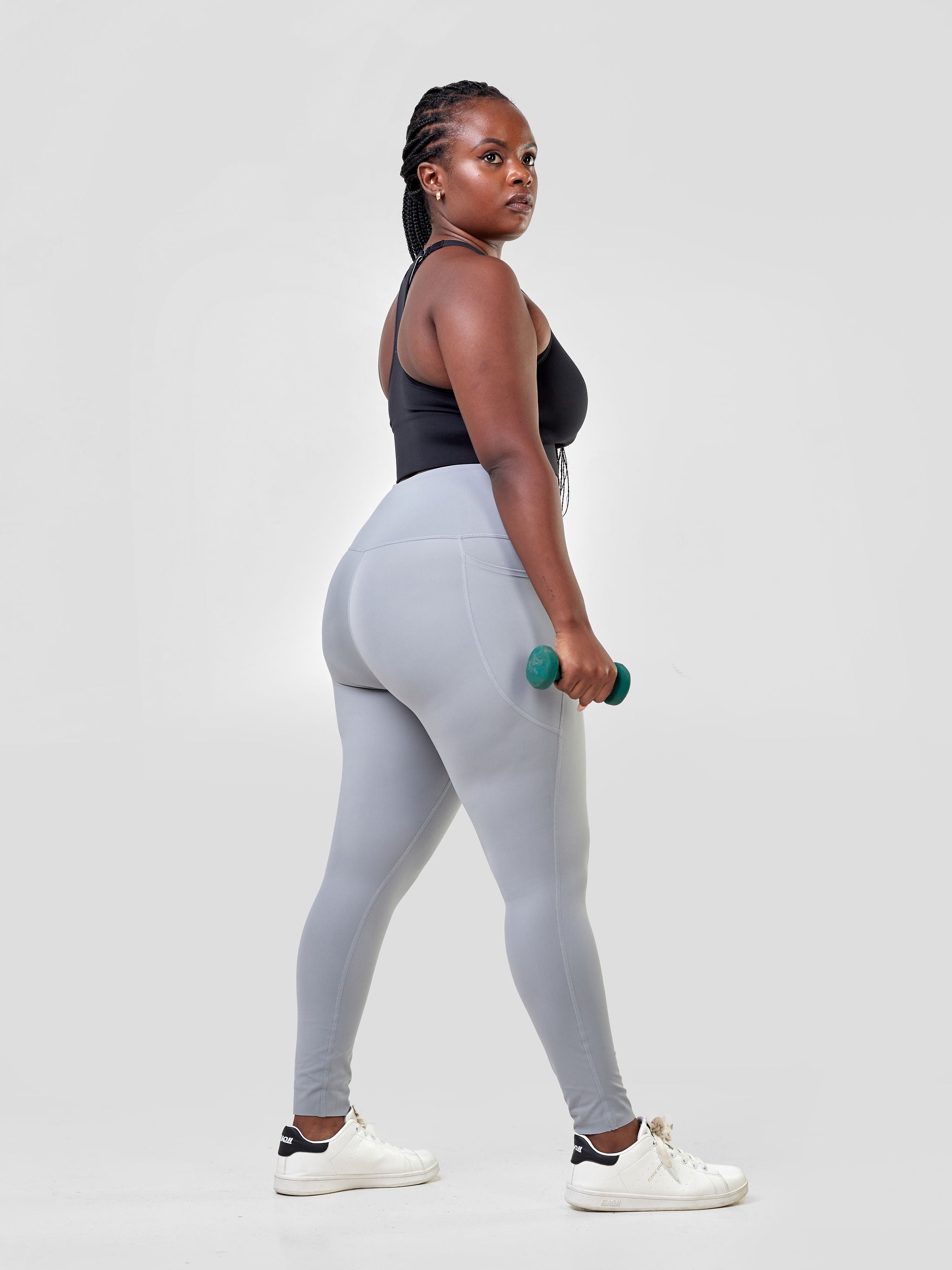 Ava Fitness Basic Double Pocket Leggings - Grey