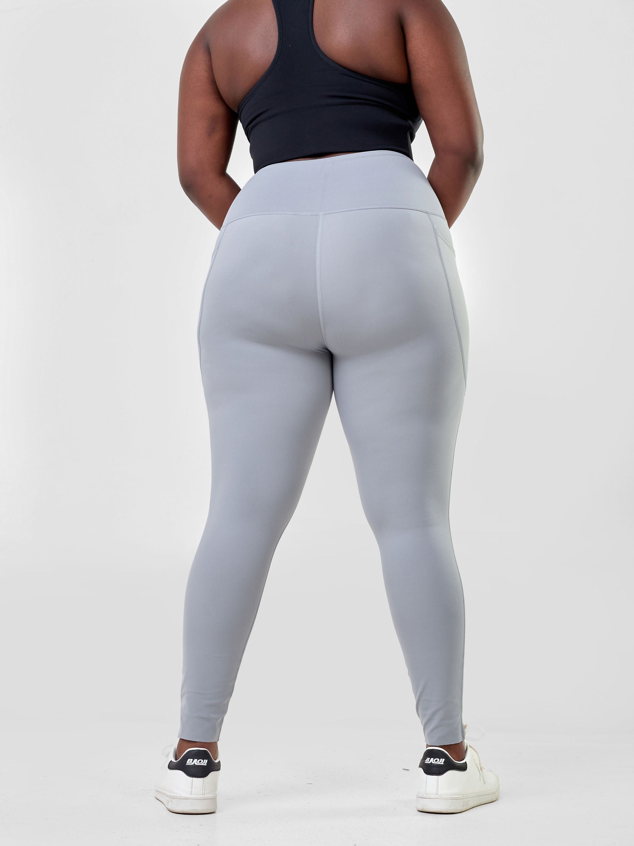 Ava Fitness Basic Double Pocket Leggings - Grey
