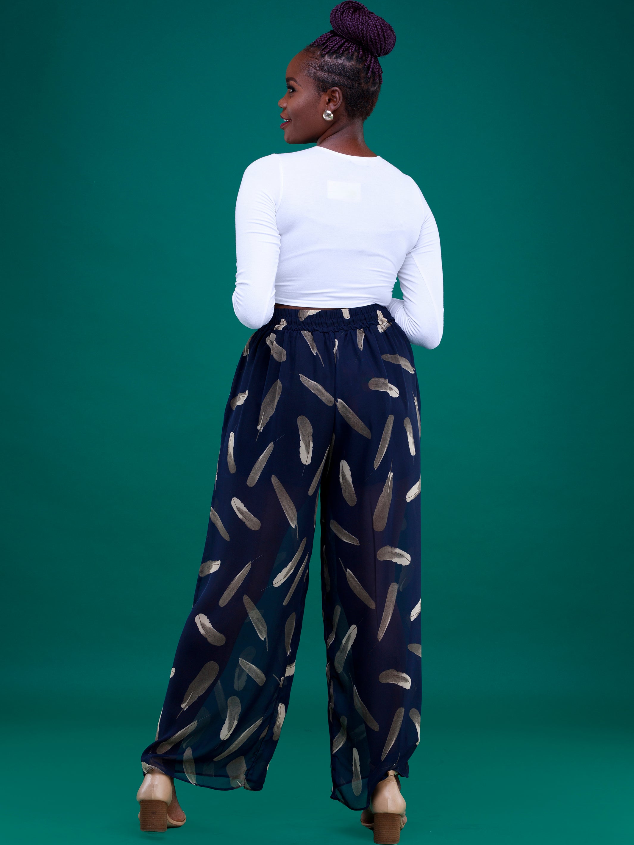 Vivo Basic Tiwi Pants - Navy Print