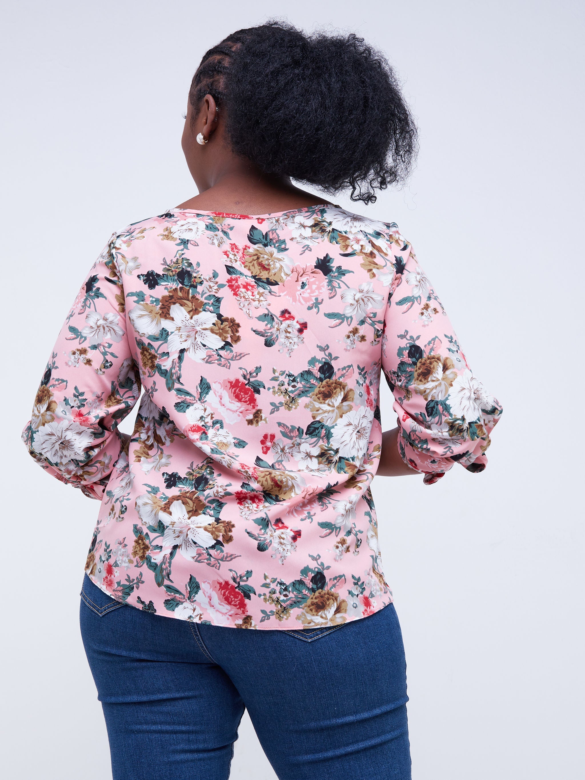Vivo Furaha Tie Top - Pink Floral Print